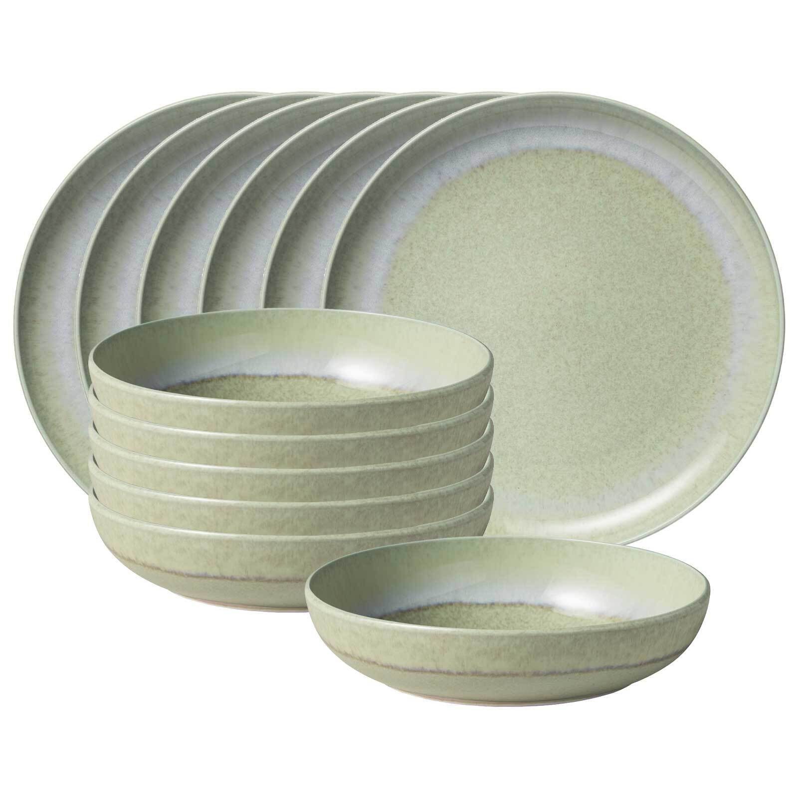 like. by Villeroy & Boch Kombiservice Perlemor Alga Tafelservice 12er Set (12-tlg), Porzellan