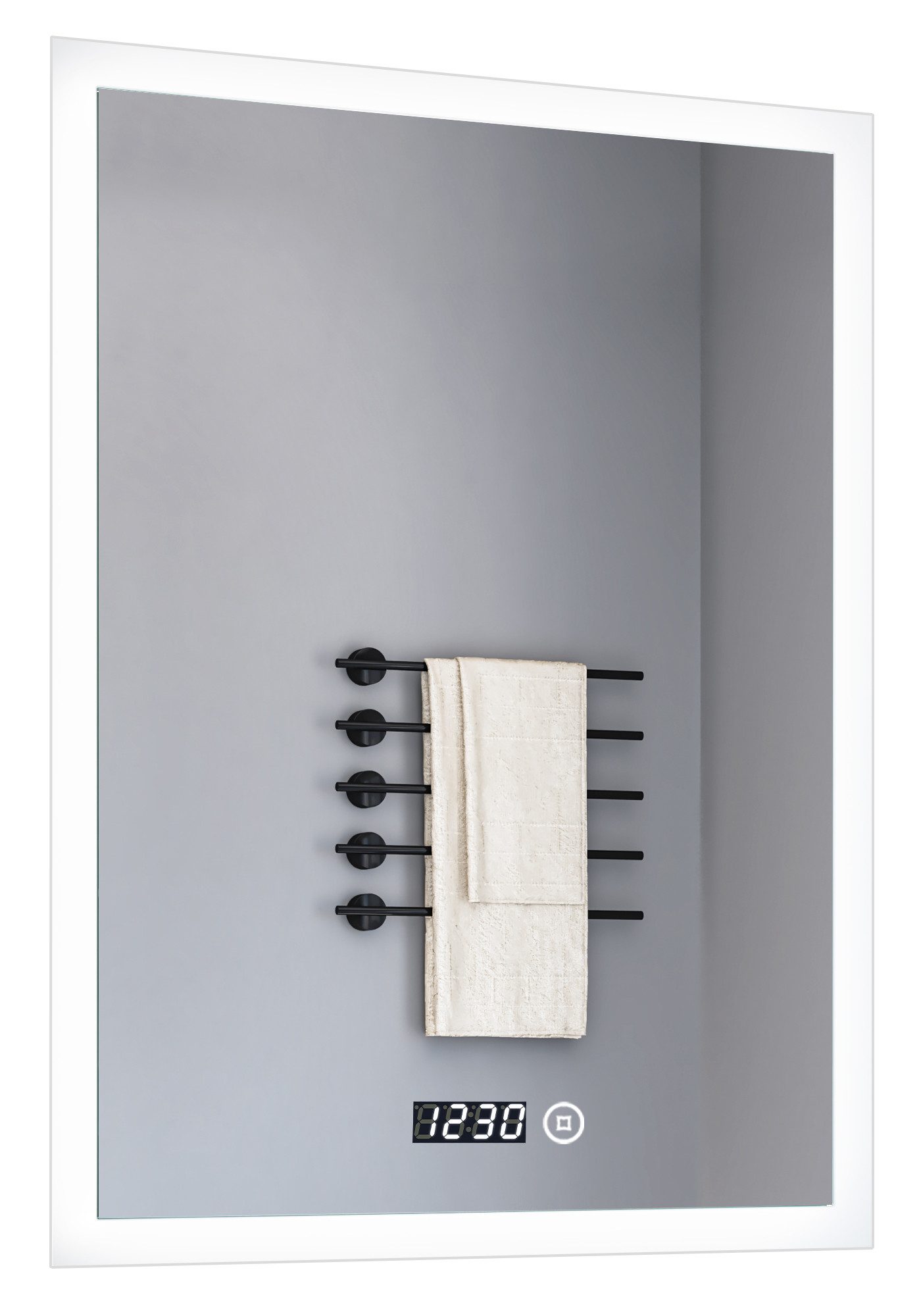 Spiegel Led Spiegel Badspiegel 50x70 mit Uhr Wandspiegel mit beleuchtung Bad
