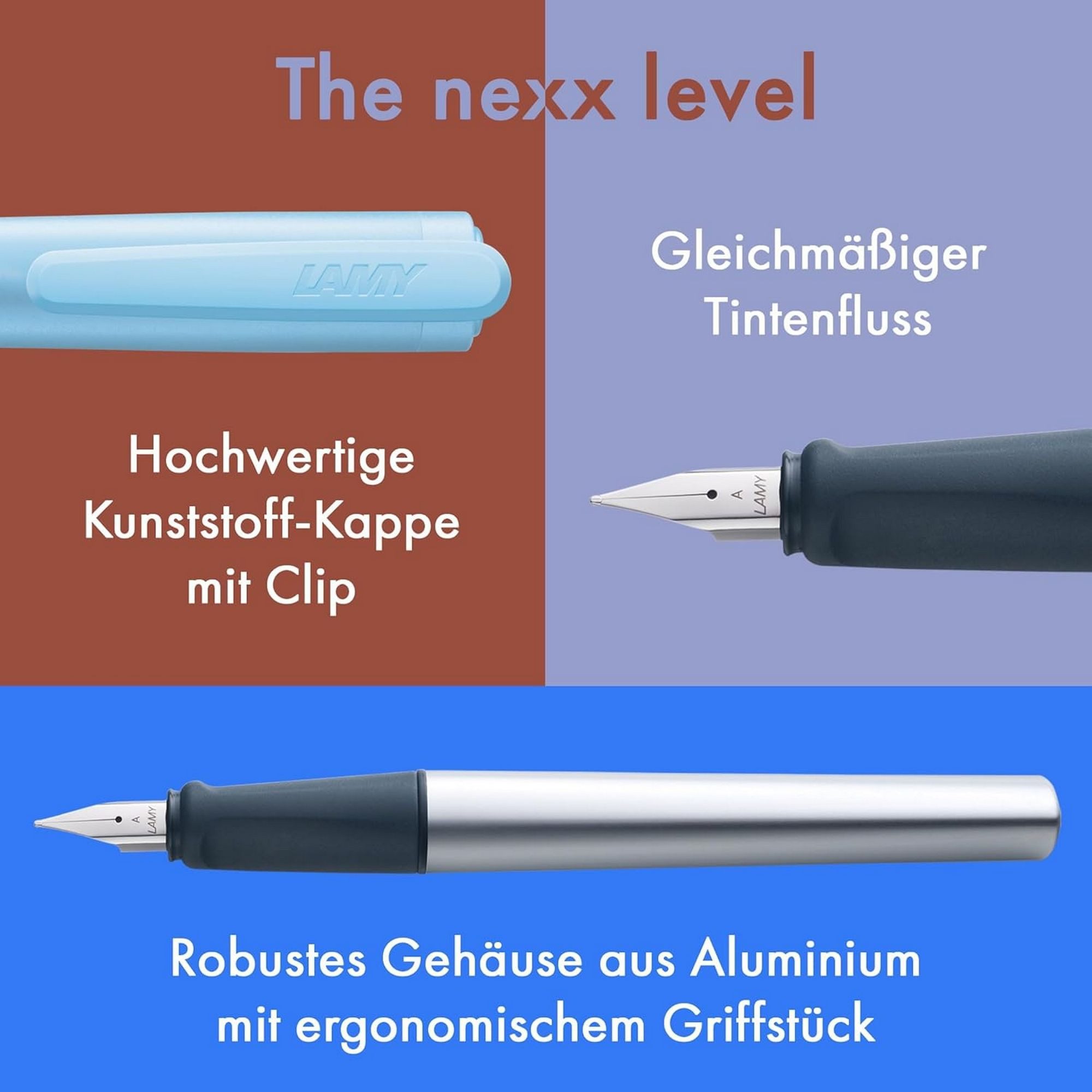 LAMY Füller LAMY nexx azure Füller Griff rutschfest Feder Strichbreite A Gehäuse d