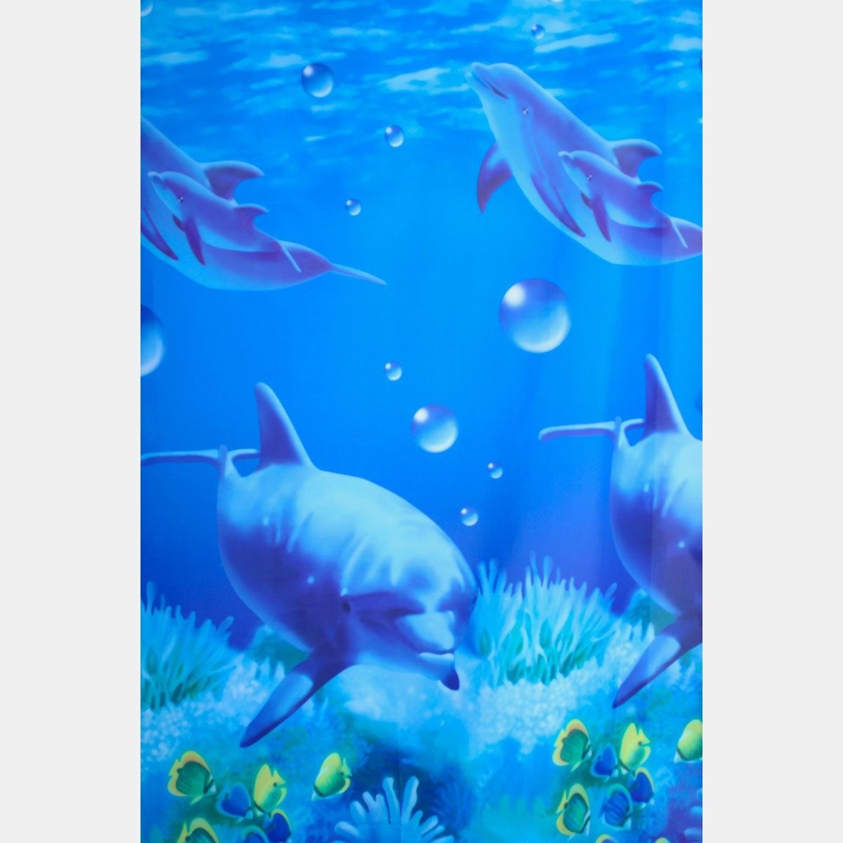 Euroshowers GmbH Duschvorhang Unterwassermotiv Blau 180 × 200 cm Polyester mit 12 Ringen