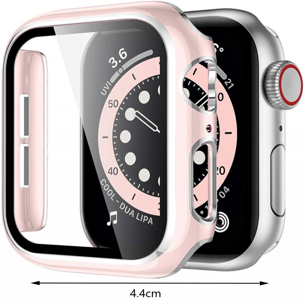 kompatibel Hellrosa Hülle Apple mit GelldG Displayschutz 7/6/SE/54321 Series Uhrenetui Watch mit