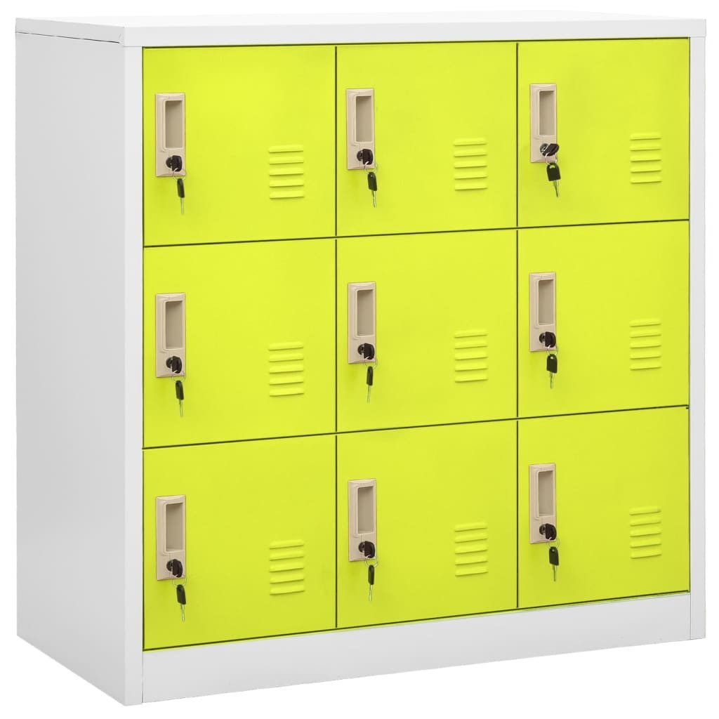 vidaXL Spind Schließfachschrank Hellgrau und Grün 90x45x92,5 cm Stahl günstig online kaufen