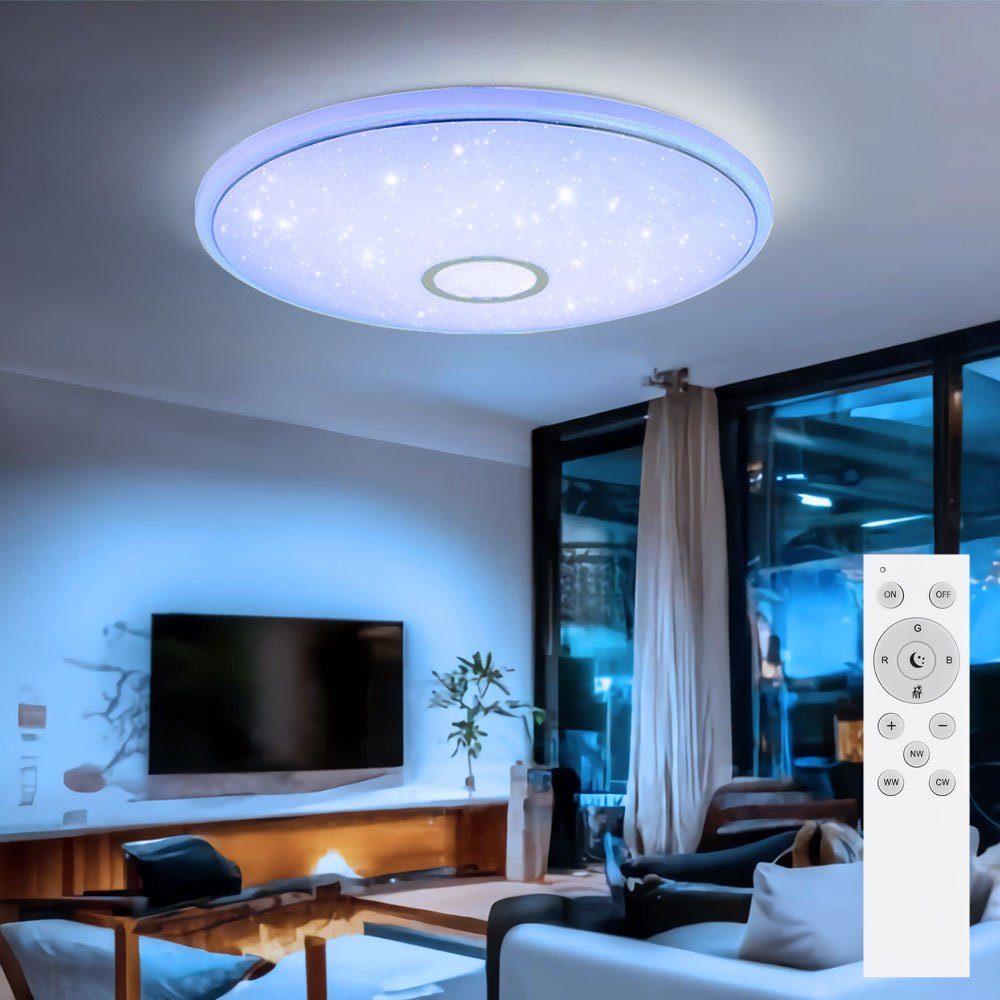 GLOBO LIGHTING LED Deckenleuchte, LED-Leuchtmittel fest verbaut, Warmweiß, Neutralweiß, Tageslichtweiß, RGB LED Decken Lampe Smart Home Sternen Effekt Fernbedienung Leuchte