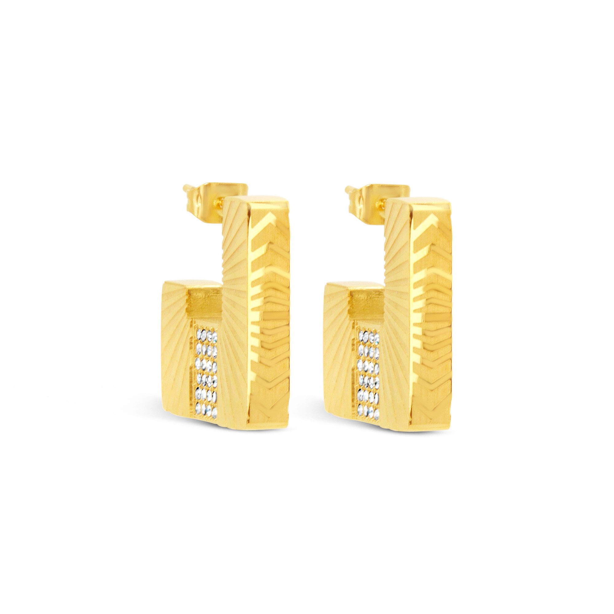 Ars-Argenti Paar Ohrhänger Exklusive Statement Ohrringe - doppelt vergoldet 18K - hypoallergen (inkl. Schmuckbox), Ohrringe Statement Gold 925 Sterling Silber Goldschmuck Hypoallergen