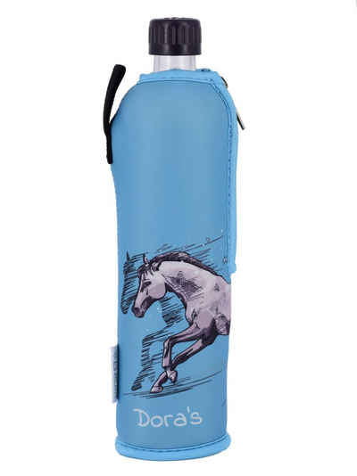 Dora's Trinkflasche Glasflasche mit Neoprenbezug Pferd 500 ml Dream Big, 500 ml