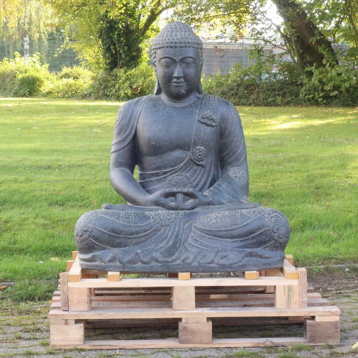 Dekofigur Buddha japanisch sitzend Garten Steinfigur 107 cm