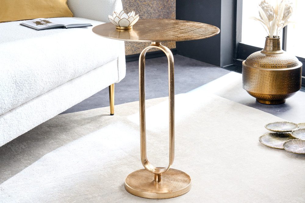 riess-ambiente Beistelltisch ELEGANCE 60cm gold (Einzelartikel, 1-St), Wohnzimmer · Aluminium-Metall · rund · handmade · Modern Design – Bild 3 von 5