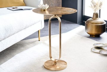 riess-ambiente Beistelltisch ELEGANCE 60cm gold (Einzelartikel, 1-St), Wohnzimmer · Aluminium-Metall · rund · handmade · Modern Design