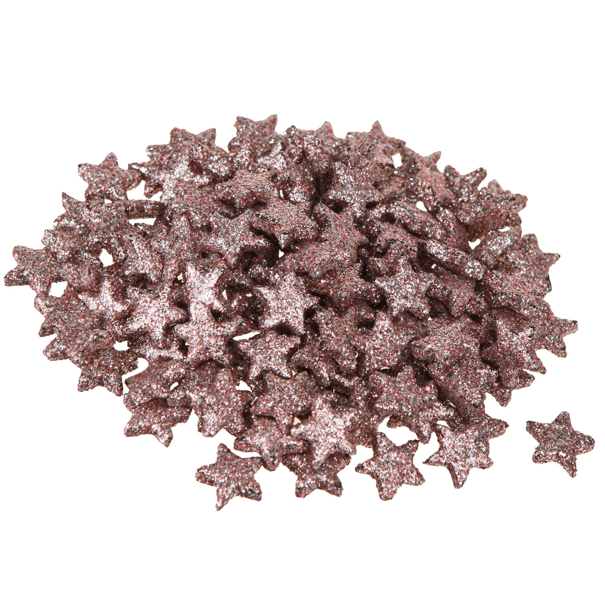 Othmar Decorations Weihnachtsmann Mini Streudeko Glimmer Sterne Rosa 1,5cm kreativ Basteln, 144 Stück