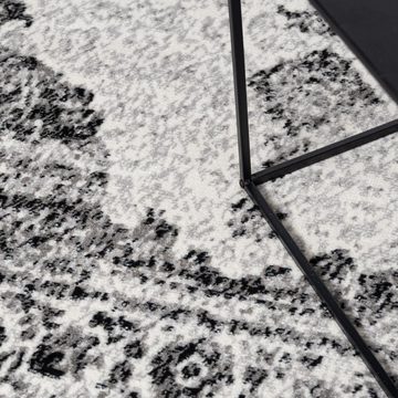 Designteppich Modern Teppich Vintage Creme Schwarz - Weich, Pflegeleich, Mazovia, 80 x 150 cm, Geeignet für Fußbodenheizung, Höhe 7 mm, Kurzflor