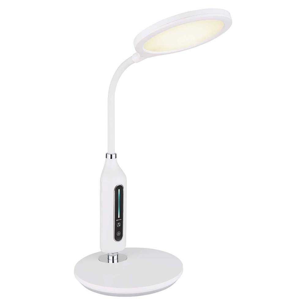 Schreibtischlampe, Weiß Tischleuchte Touchdimmer LED Globo Beistelllampe Schreibtischlampe