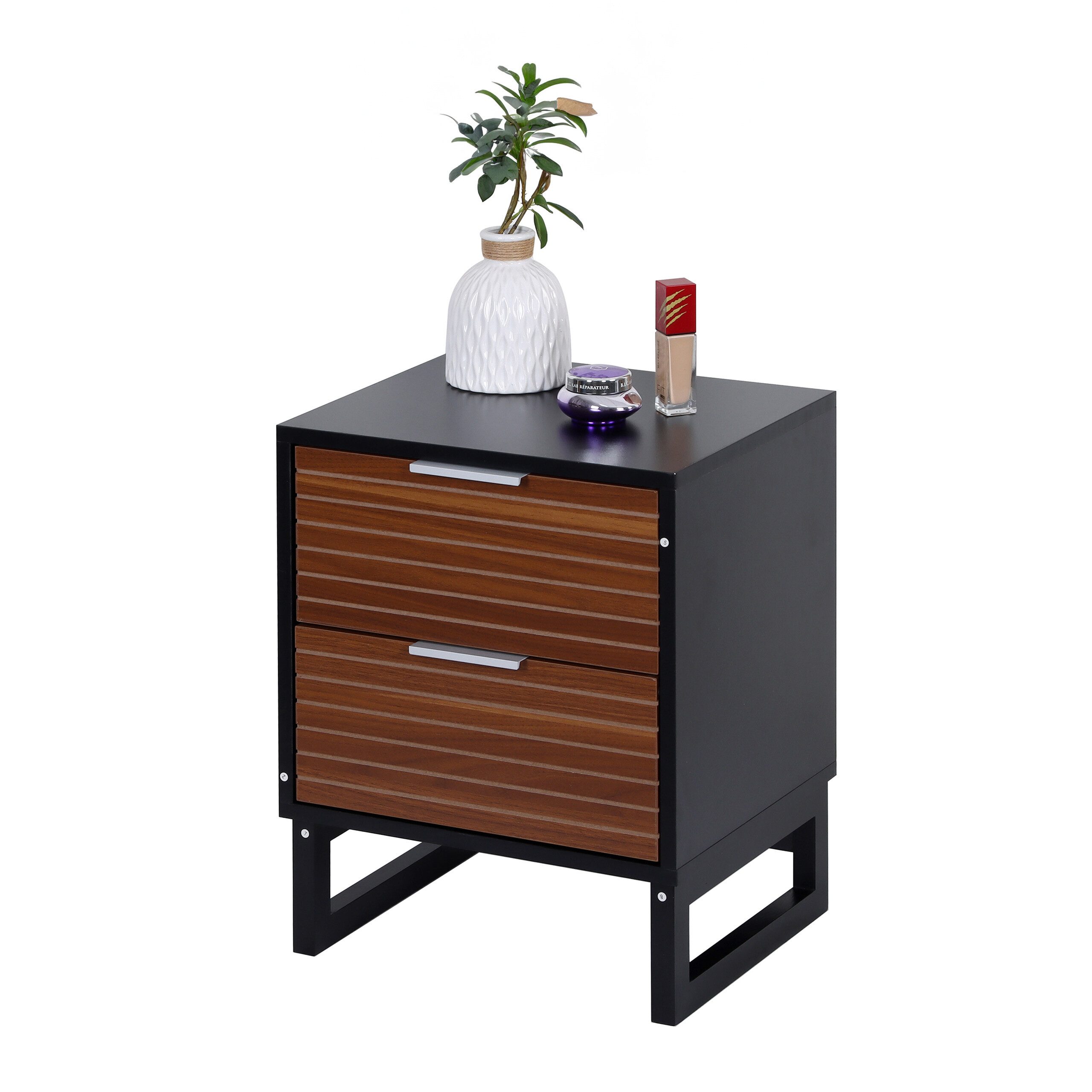 relaxdays Nachttisch mit 2 Schublade günstig online kaufen