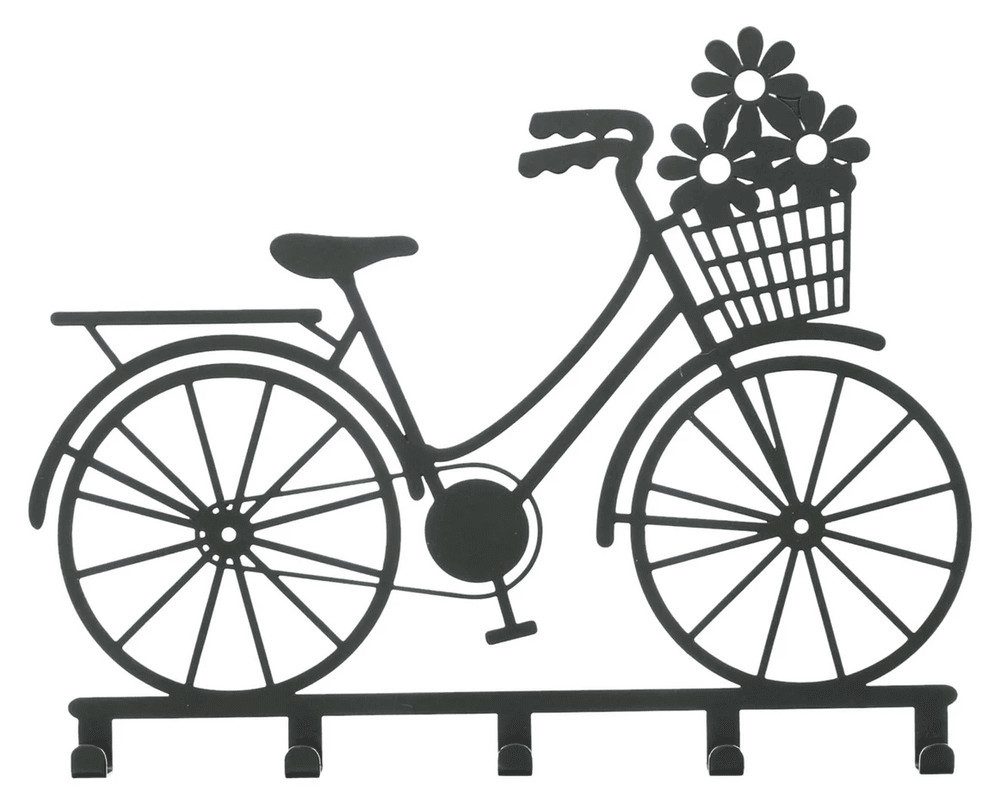 Home-trends24.de Wandgarderobe Fahrrad Metall Garderobe Schlüssel Tasche Wand Deko 30 cm