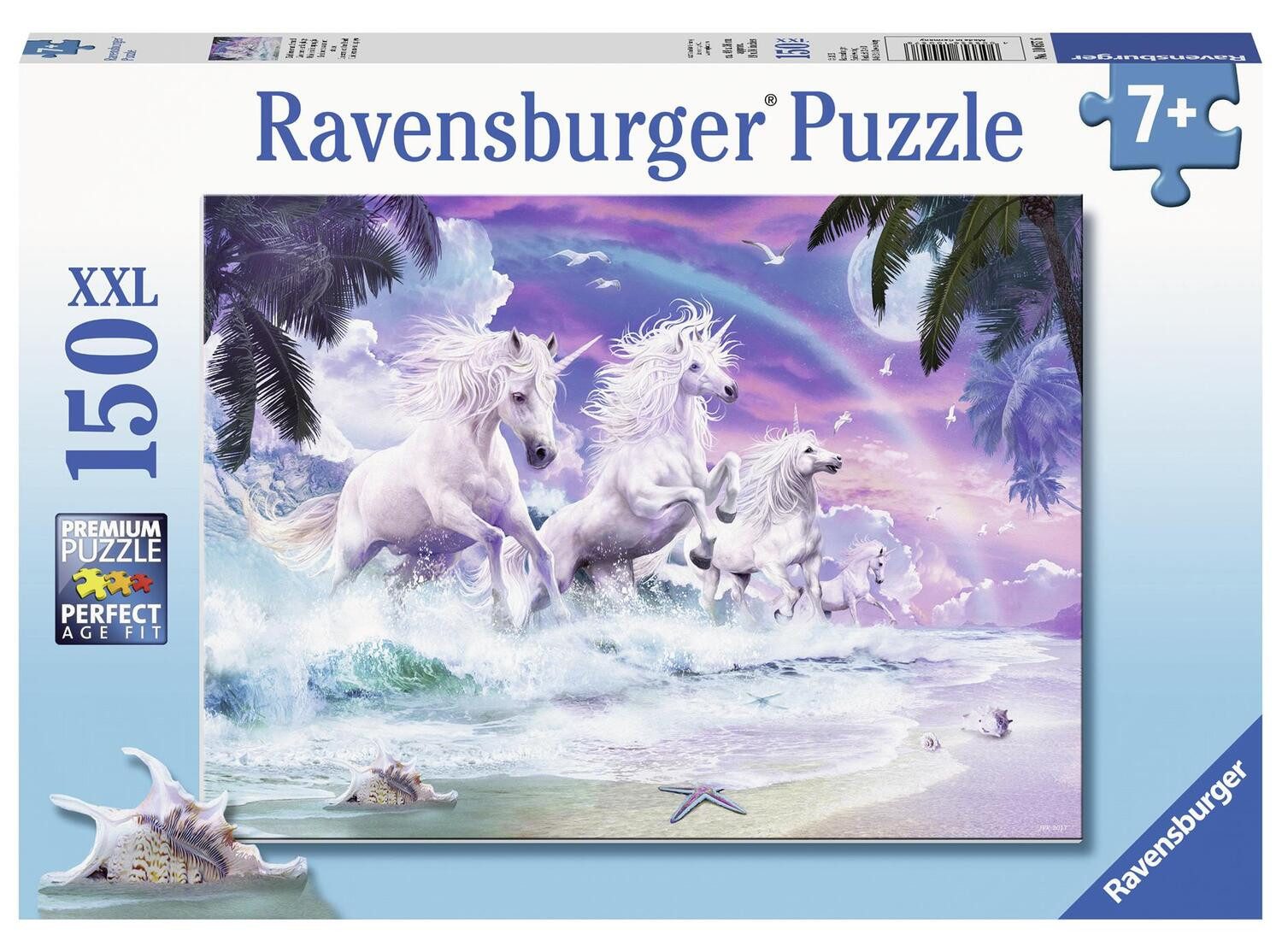 Ravensburger Puzzle Einhörner am Strand. Puzzle 150 Teile XXL, 150 Puzzleteile