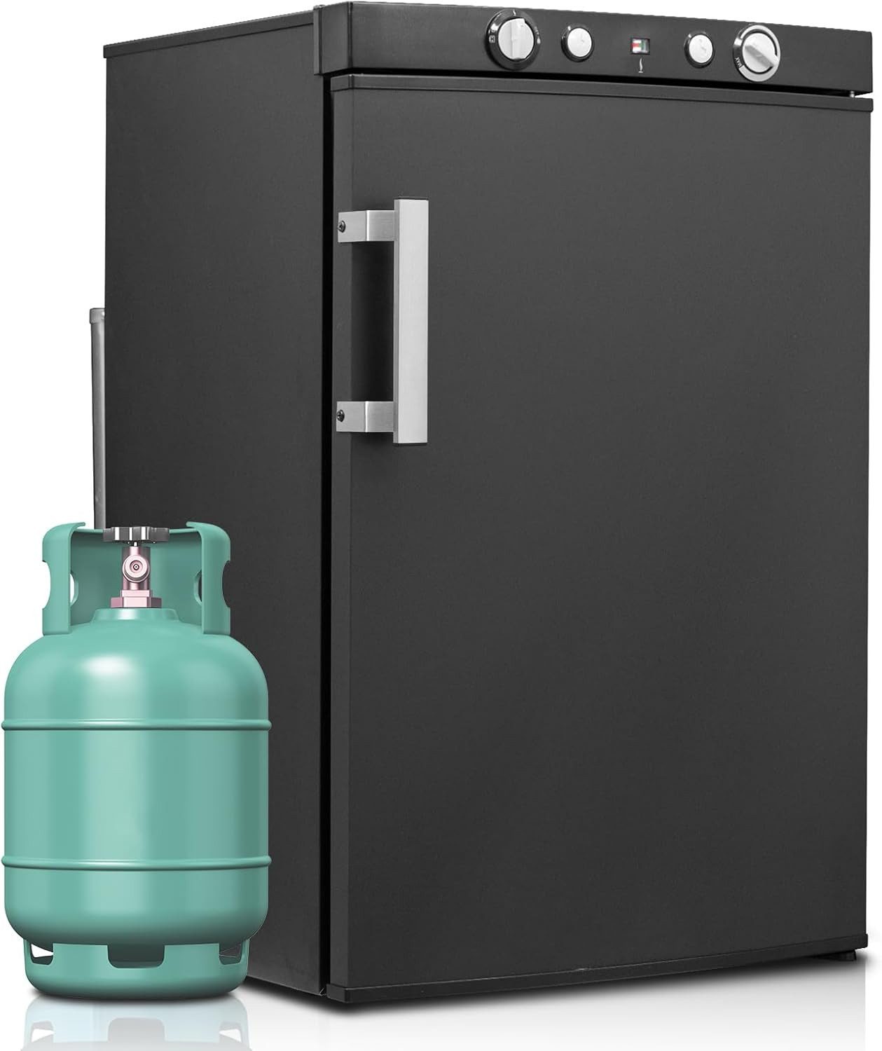 Smad Kühl-/Gefrierkombination DSG-100B2E-A 220V 12V Gas, 81.1 cm hoch, Geeignet für Camping, Familien, Wohnmobile, Garagen und Ferienhäuser.