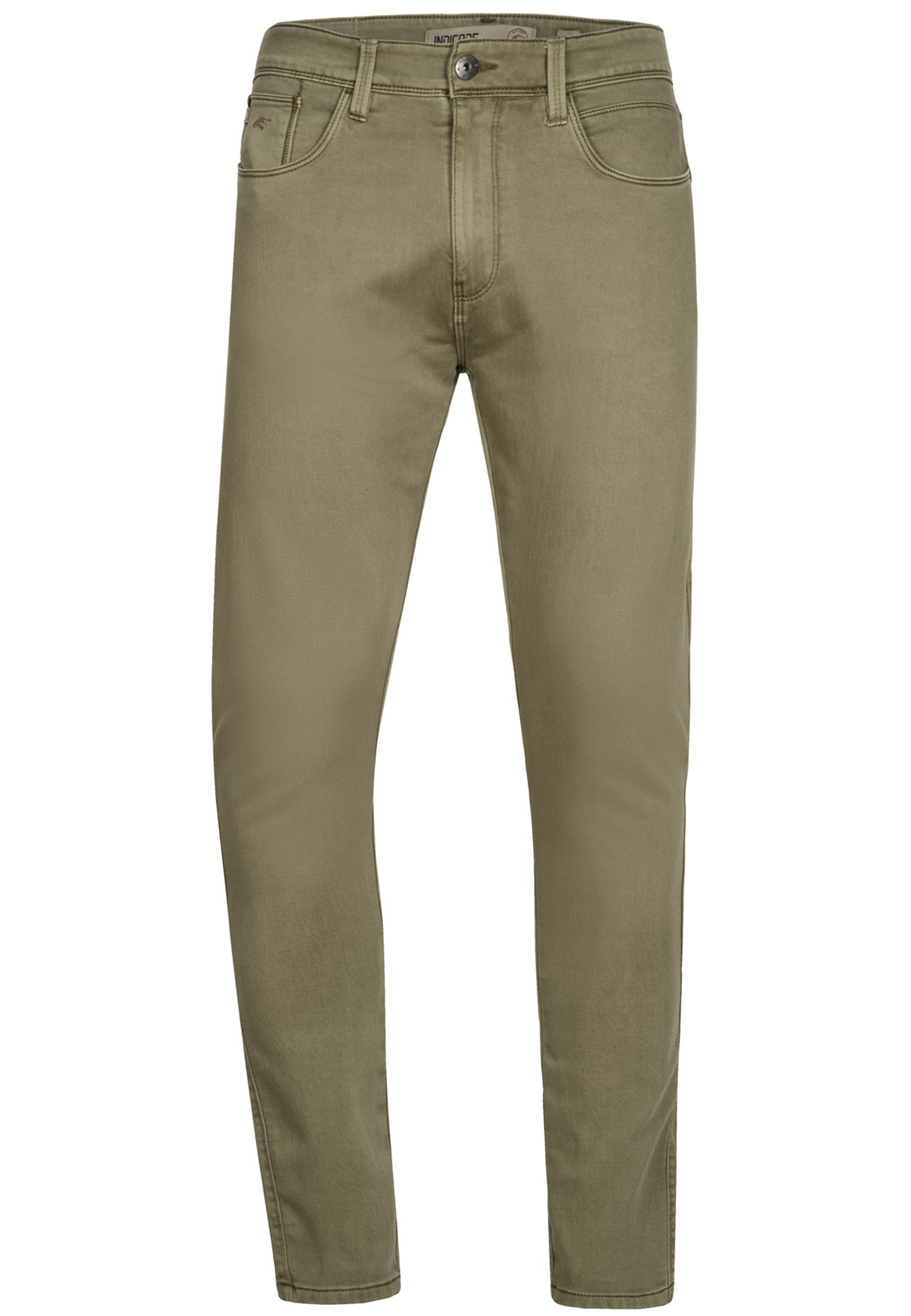 Milos Slim-fit-Jeans Covert Green Indicode