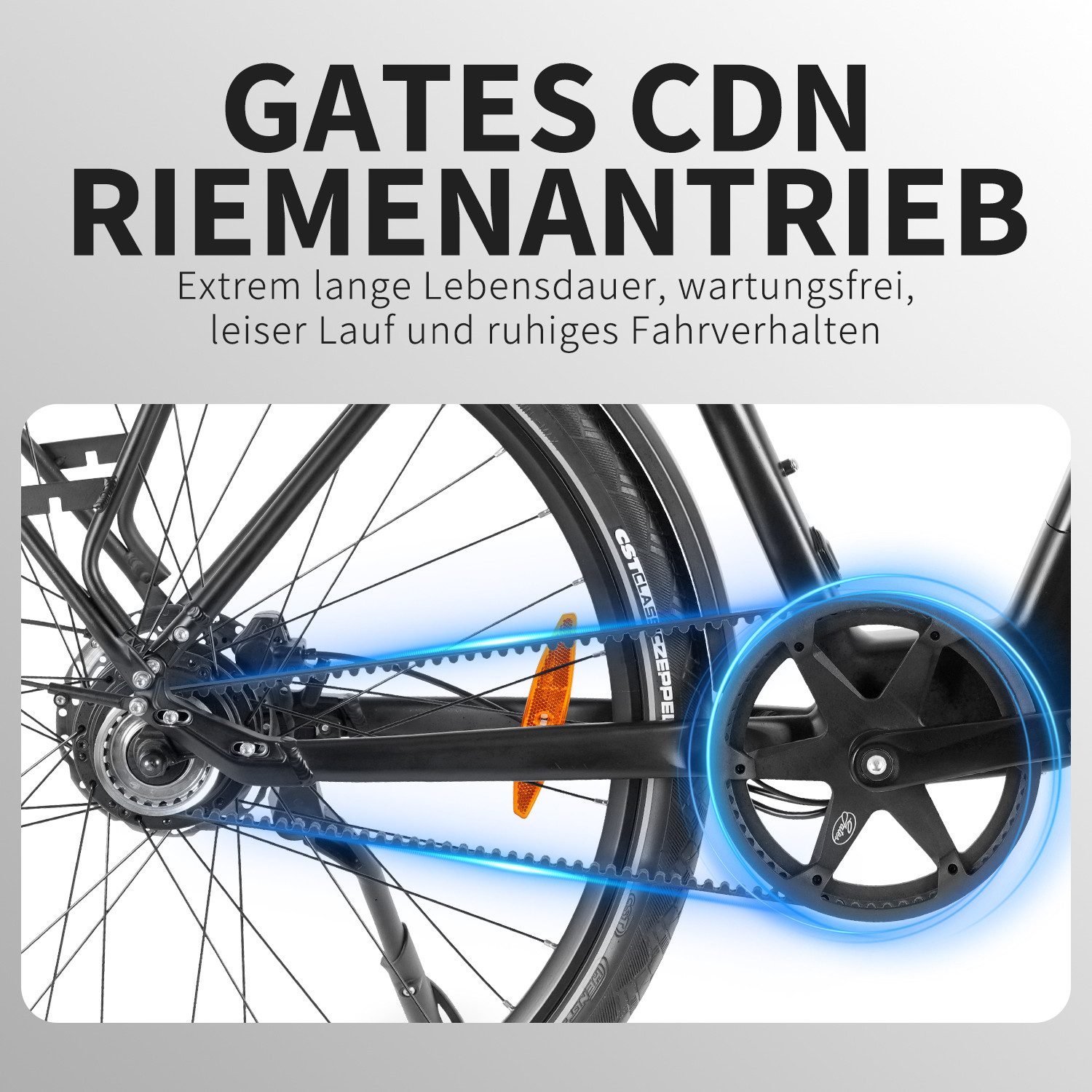 VECOCRAFT E-Bike Cityrad für Pendler 28 Zoll Pedelec Drehmomentsensor 36V 10.4AH 45Nm LUNA NEO, 1 Gang, 45Nm Heckmotor, 374,4 Wh, (hydraulische Scheibenbremsen, Gates Riemenantrieb, LCD-Display), E-Rennrad,StVZO Pedelec, ebike für Damen und Herren