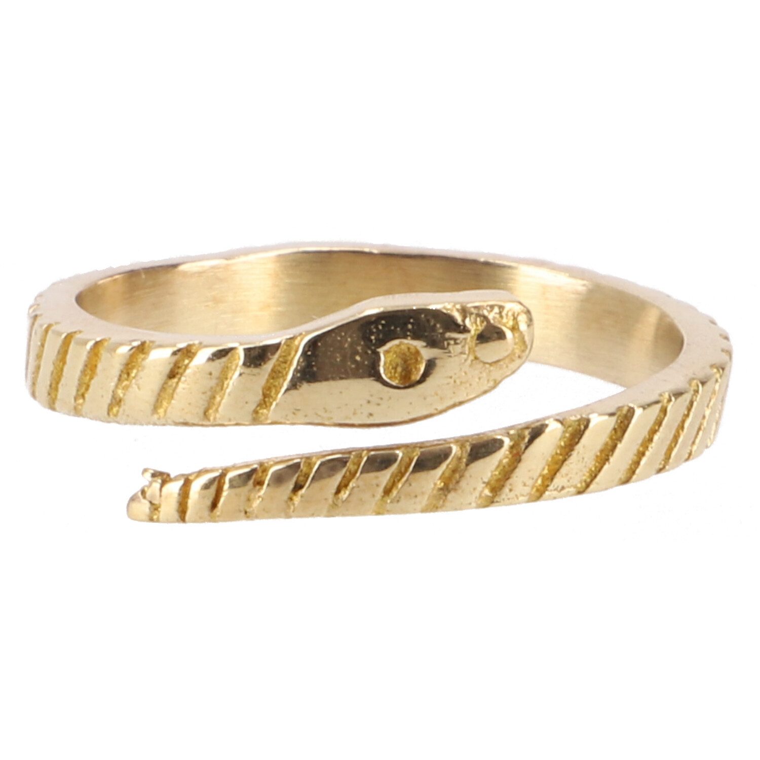 Guru-Shop Fingerring Wickelring mit Schlangenmotiv - goldfarben günstig online kaufen