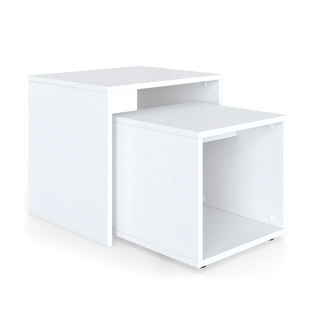 Vicco Couchtisch, Weiß, 45 x 48 cm 2 Teile, Drehbar. Reduzierter Preis € 39,90. Unverbindliche Preisempfehlung € 77,90