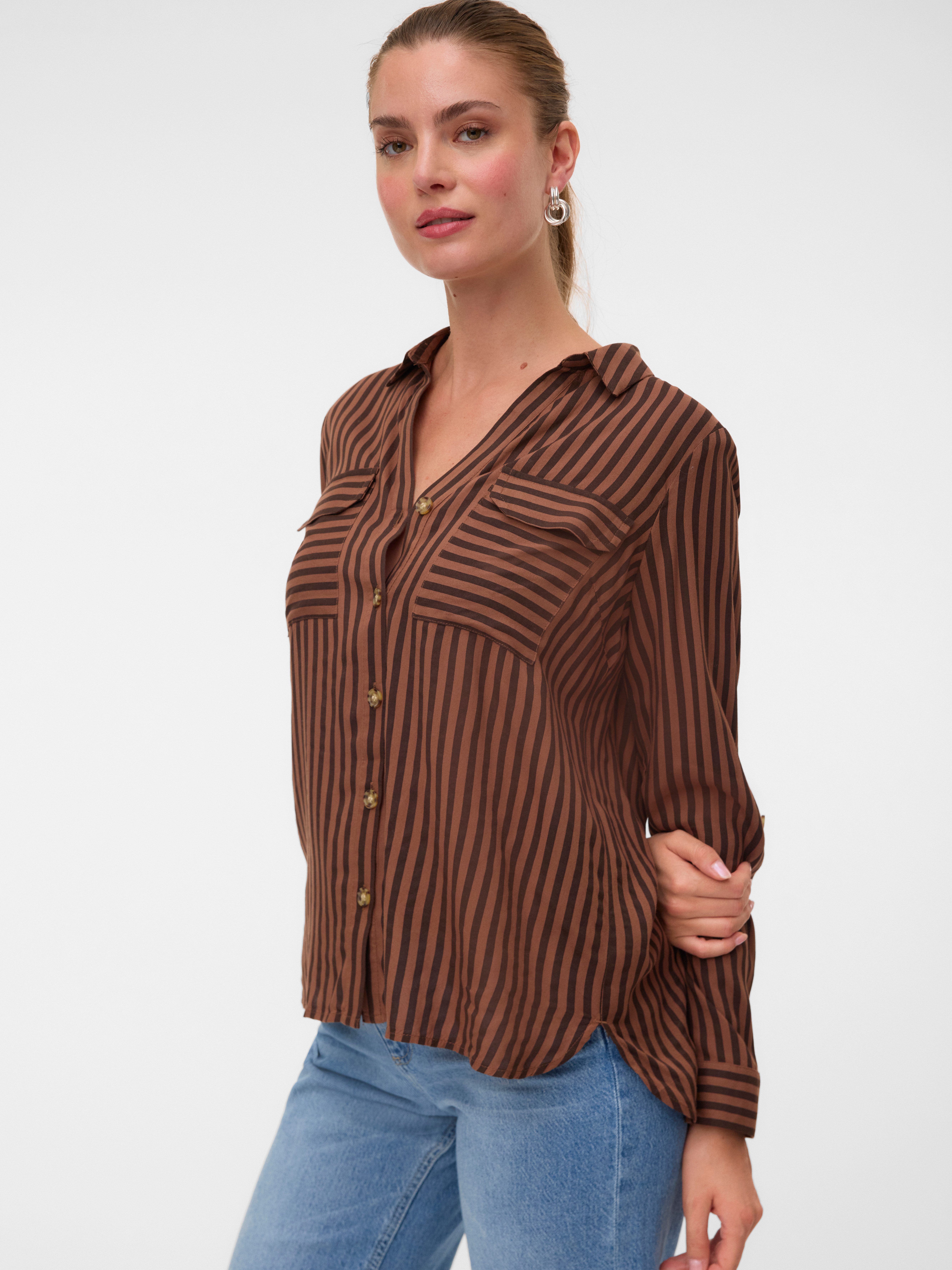 Vero Moda Hemdbluse VMBUMPY L/S SHIRT NEW WVN GA NOOS Viskose, regular fit