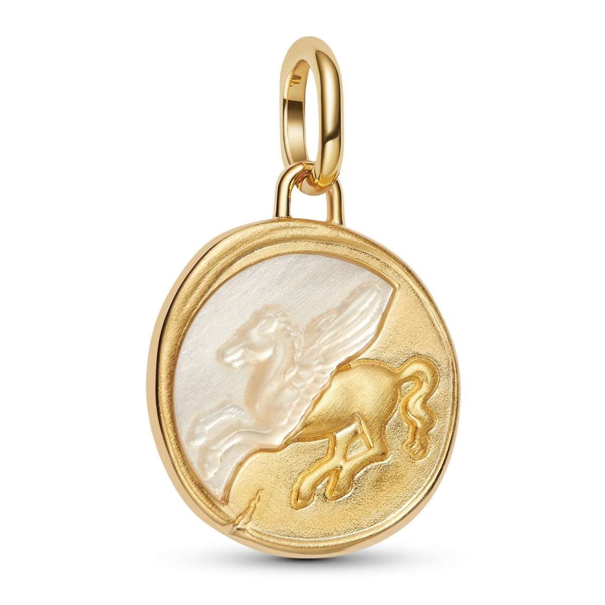 Pandora Runder Anhänger 764090C01, Medaillon Goldfarben Pegasus