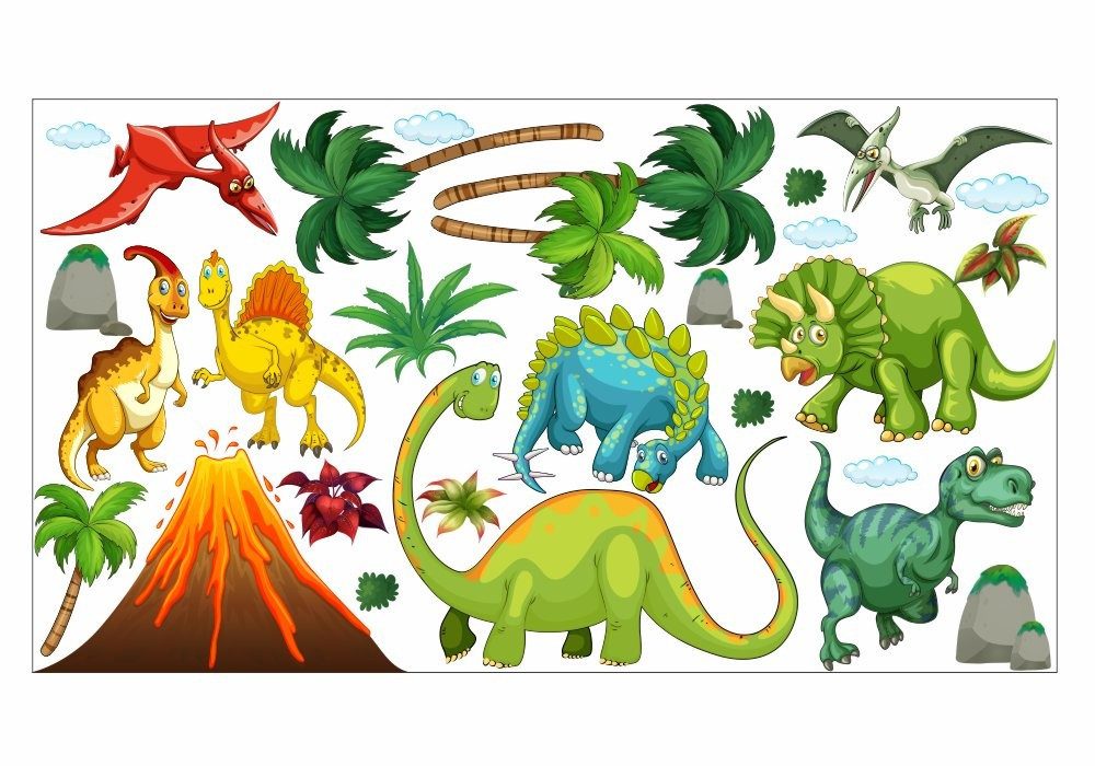 nikima Wandtattoo 017 Wandtattoo Dinosaurier - 750 x 420 mm (PVC-Folie) günstig online kaufen