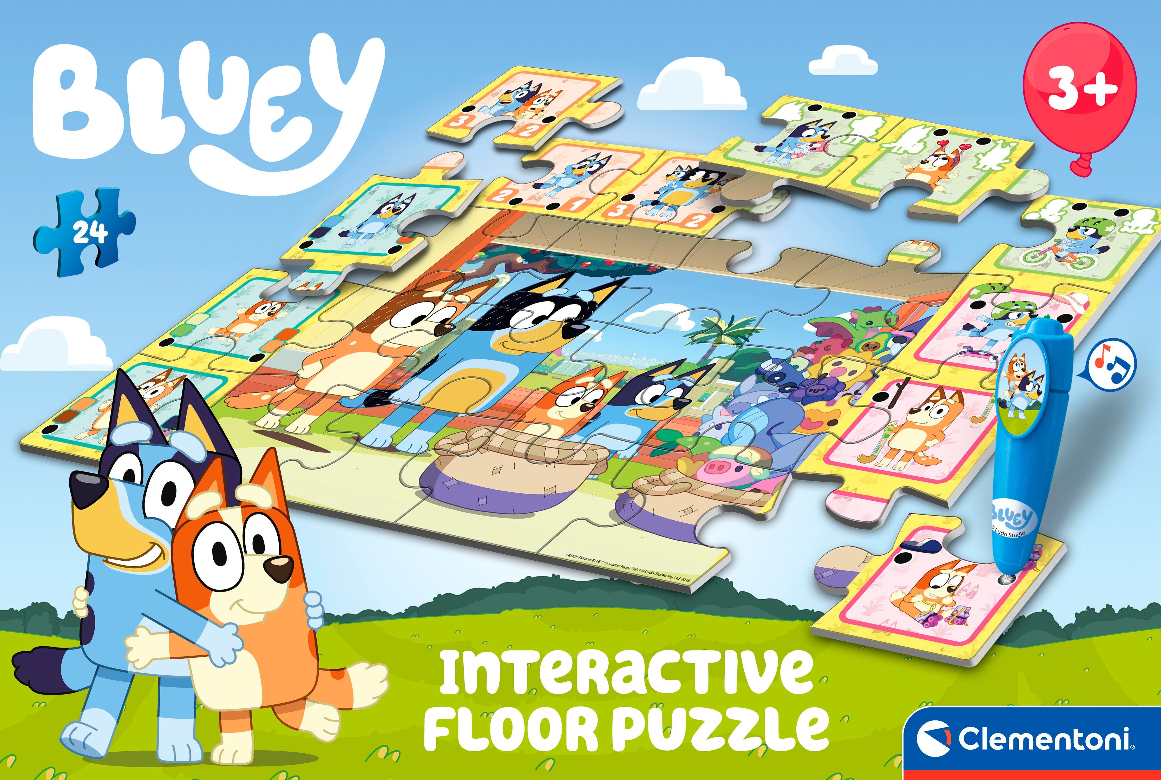 Clementoni® Puzzle Quiz-Bodenpuzzle - Bluey, 24 Puzzleteile, Made in Europe