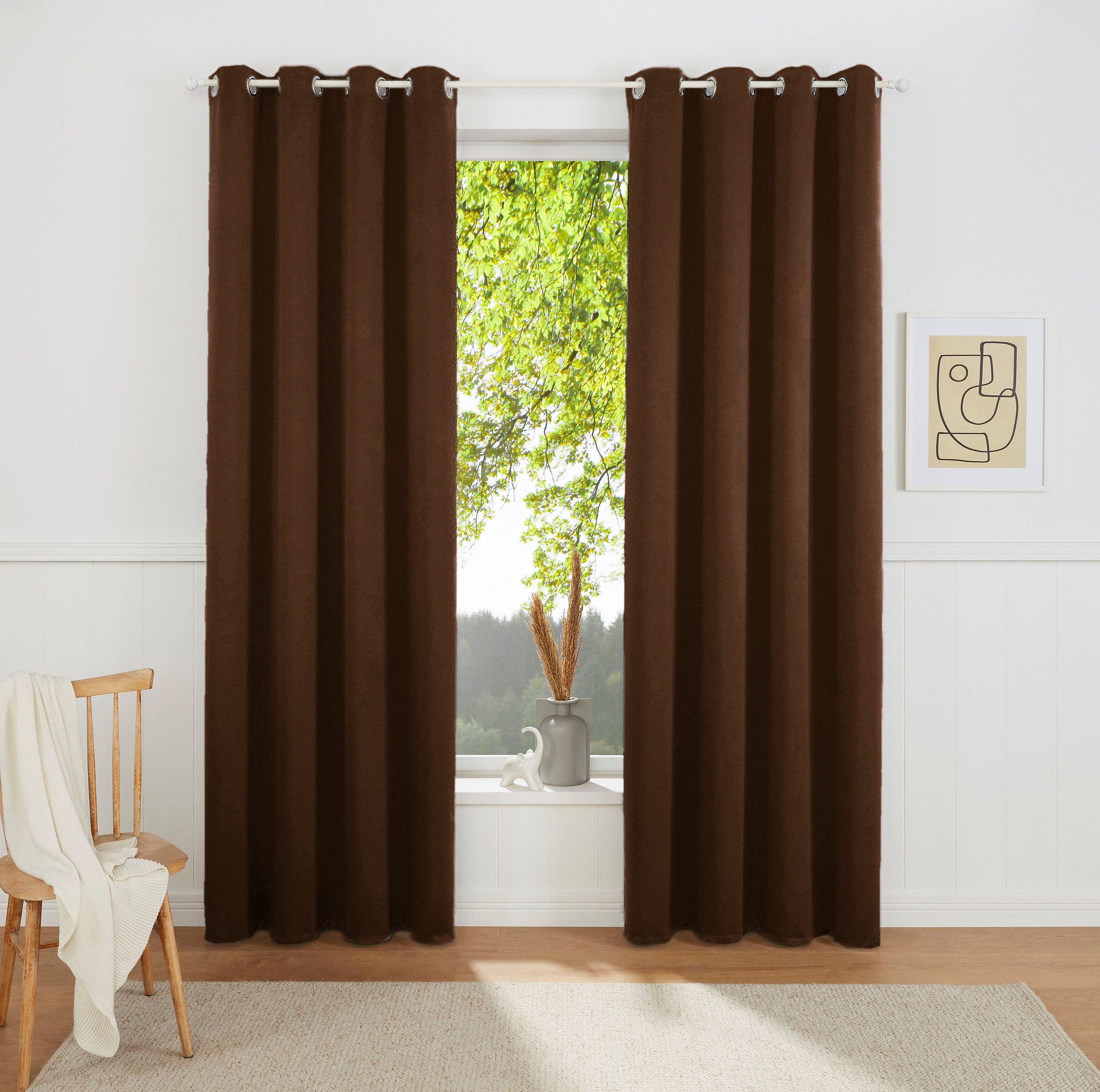 OTTO home Vorhang SOLA (2 St), Ösen, verdunkelnd, Polyester, blickdicht, Ösen-Aufhängung, wärmeabweisend, 1er oder 2er Set