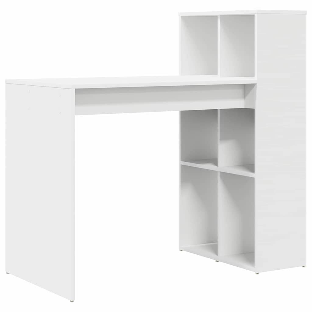 vidaXL Schreibtisch Schreibtisch mit Regal Weiß 108 x 55 x 103.5 cm Holzwer günstig online kaufen