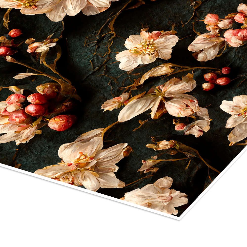 Posterlounge Wandbild Wilde Blumen und Beeren, treechild, erhältlich als Poster, Leinwandbild, Wandsticker oder Acrylglasbild
