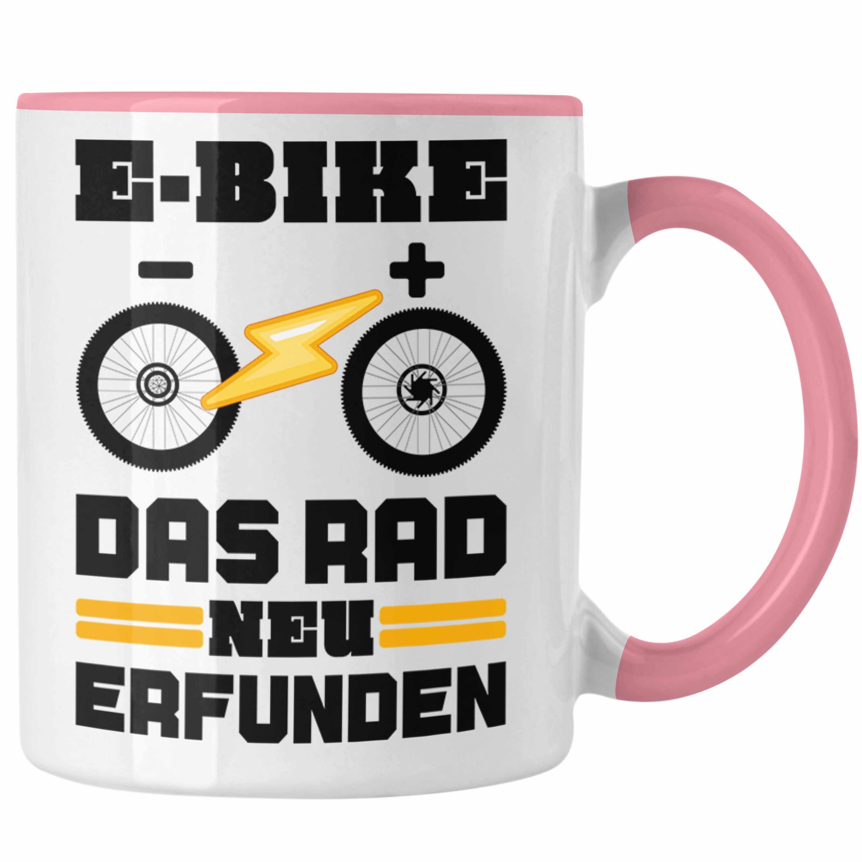 Elektrofahrrad Rosa Tasse mit - Geschenk Sprüche Rentner Geschenke Spruch Ebike Lustige E-Bike Trendation Tasse Kaffeetasse Trendation