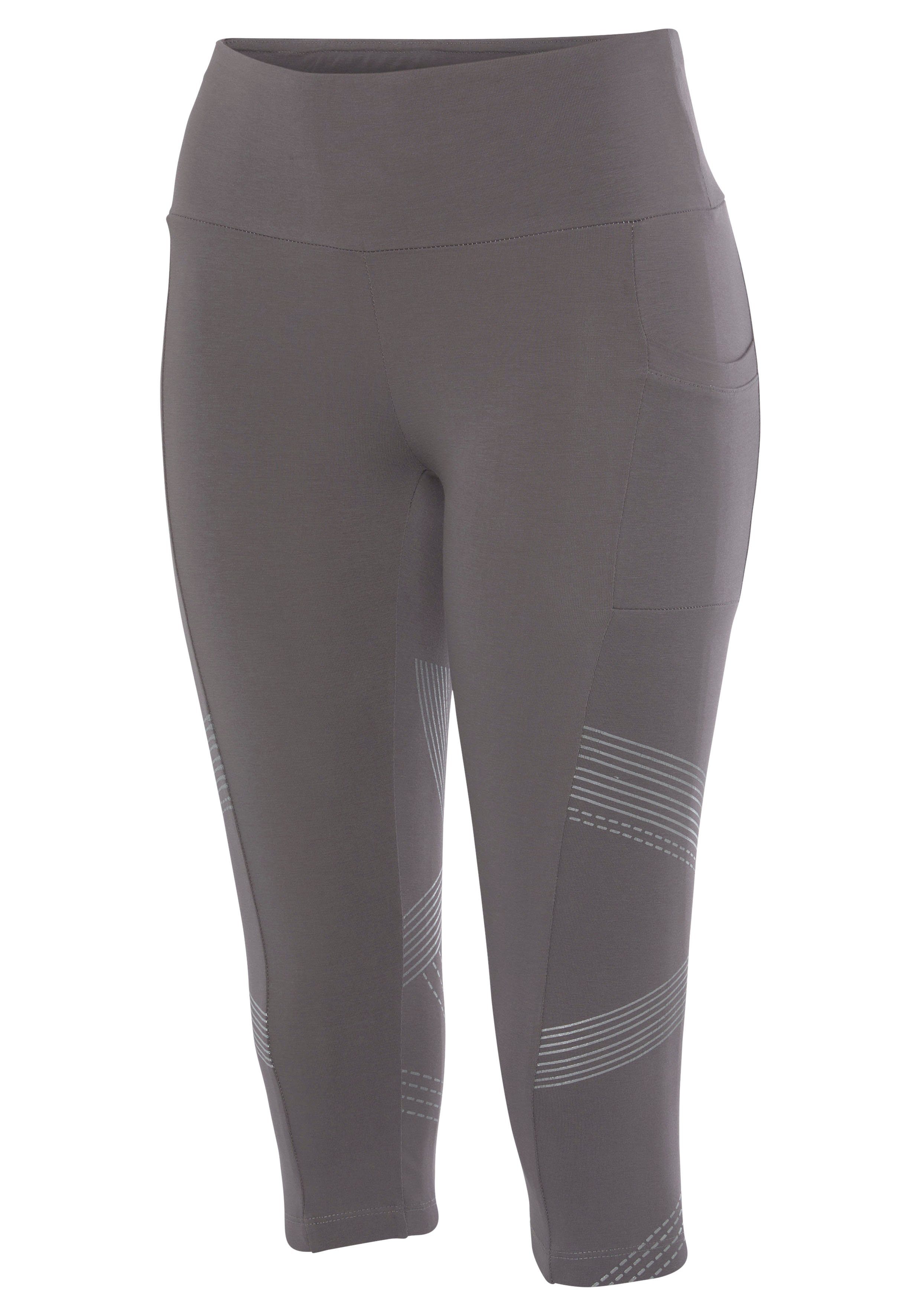 mit Caprileggings Handytasche Reflektortprint optischen ACTIVE und LASCANA taupe