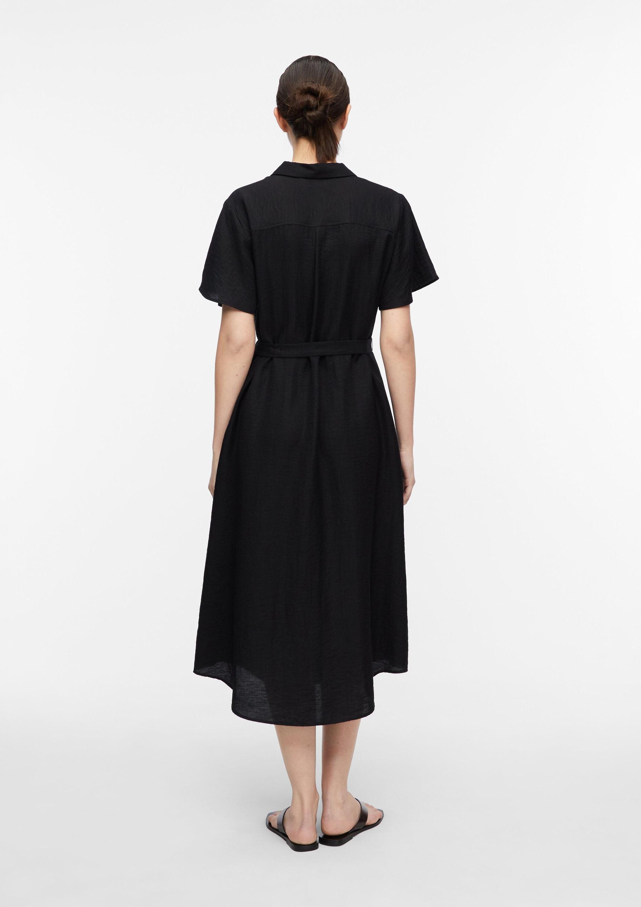 comma Midikleid Kleid Hemdblusenkleid aus Viskoseleinenmix