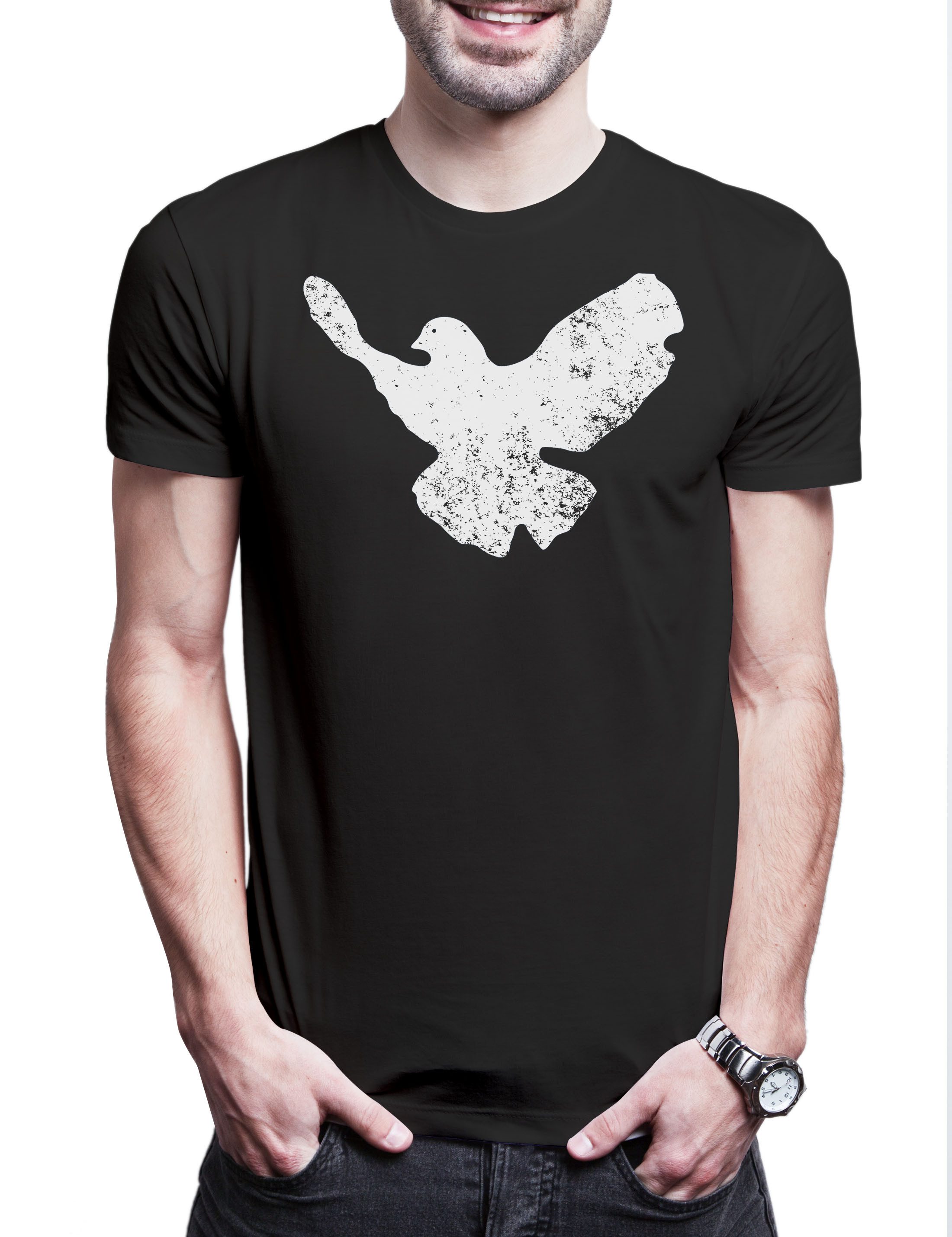 Urban Backwoods Print-Shirt Dove Of Peace Herren T-Shirt Taube Frieden Movement Friedenstaube (1-tlg) Symbol Logo Bewegung Agaibst