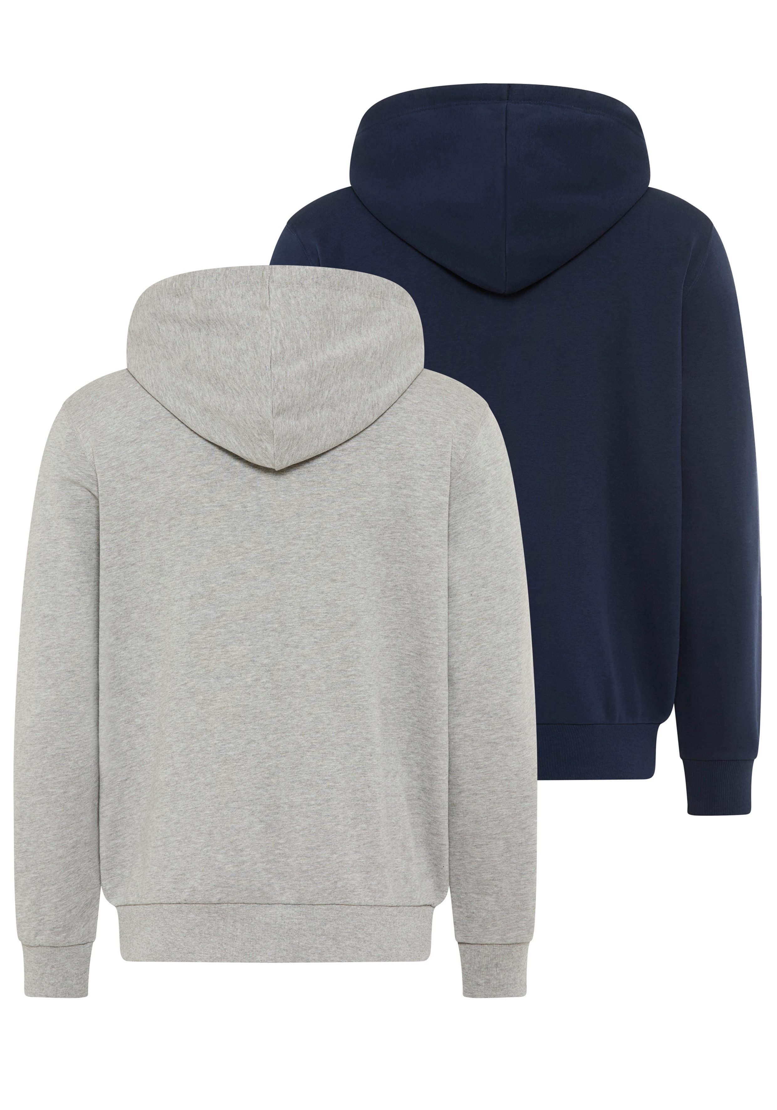 Man's World Sweatjacke (Spar-Set, 2-tlg) mit Kapuze und Kordelzug, aus angerauter Sweatware