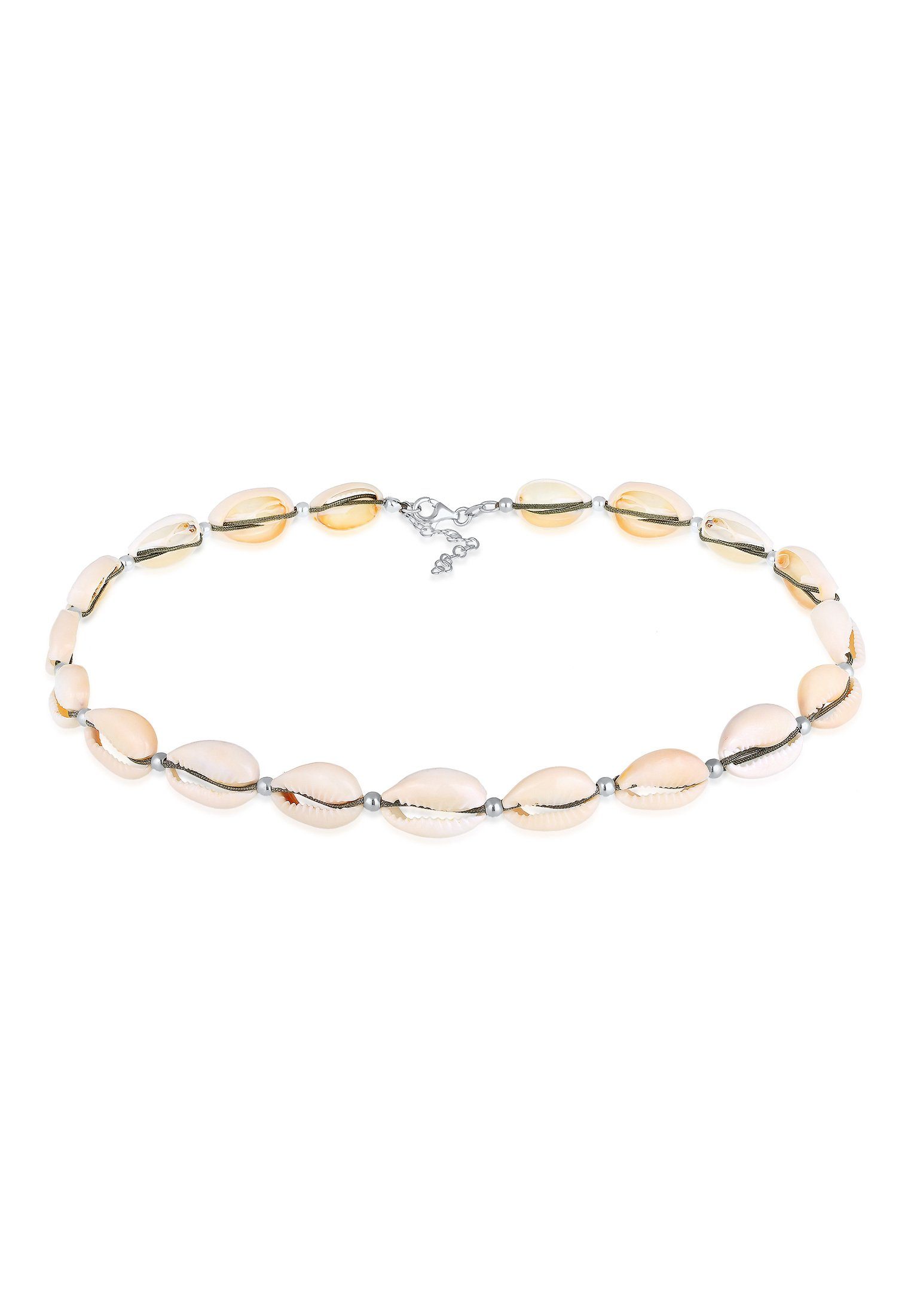 Elli Kette mit Anhänger Choker Kauri Muscheln Beach 925 Silber vergoldet