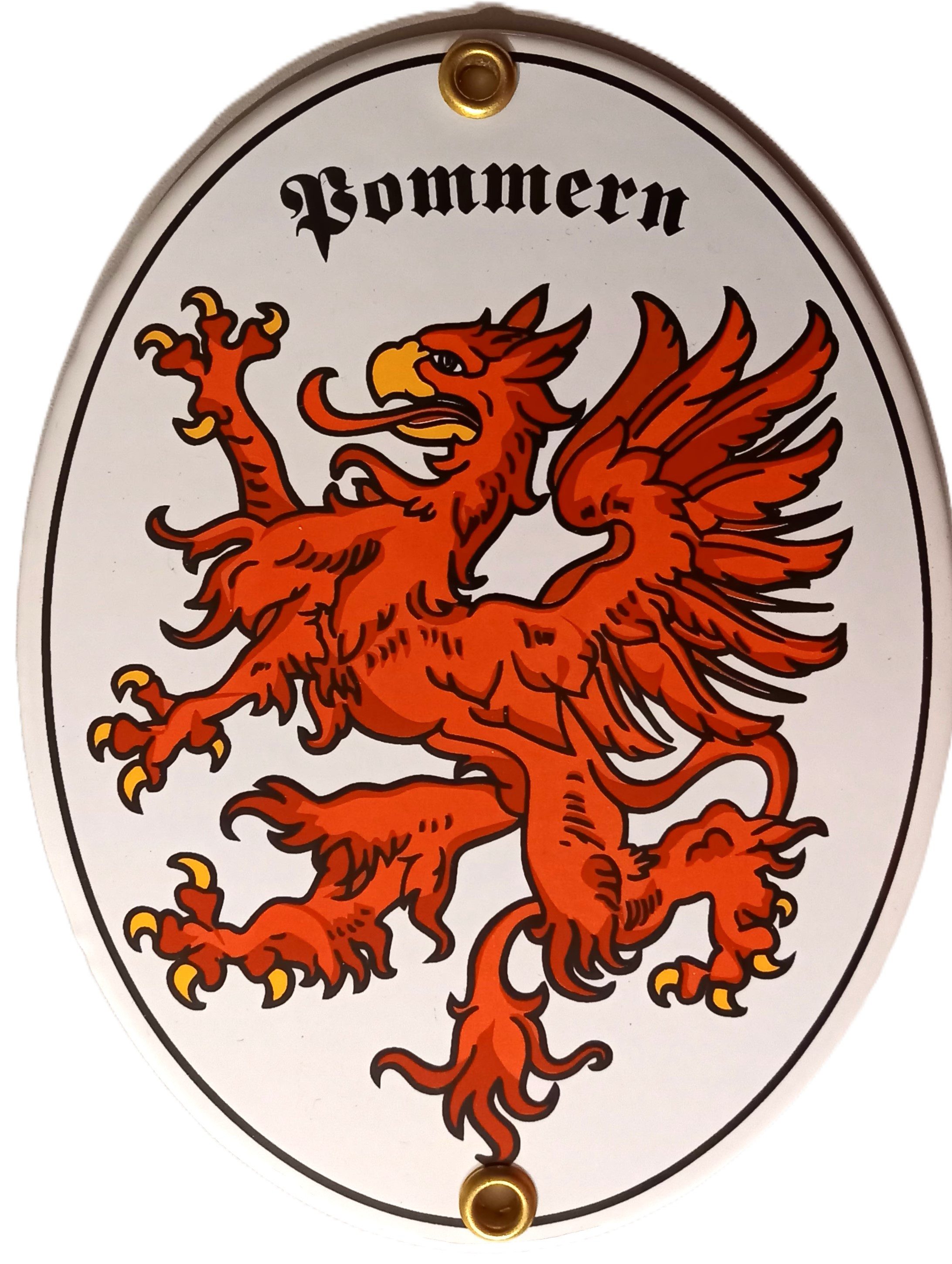 Elina Email Schilder Metallschild Pommern Wappenschild Emailschild Nr. 1716 11,5 x 15 cm