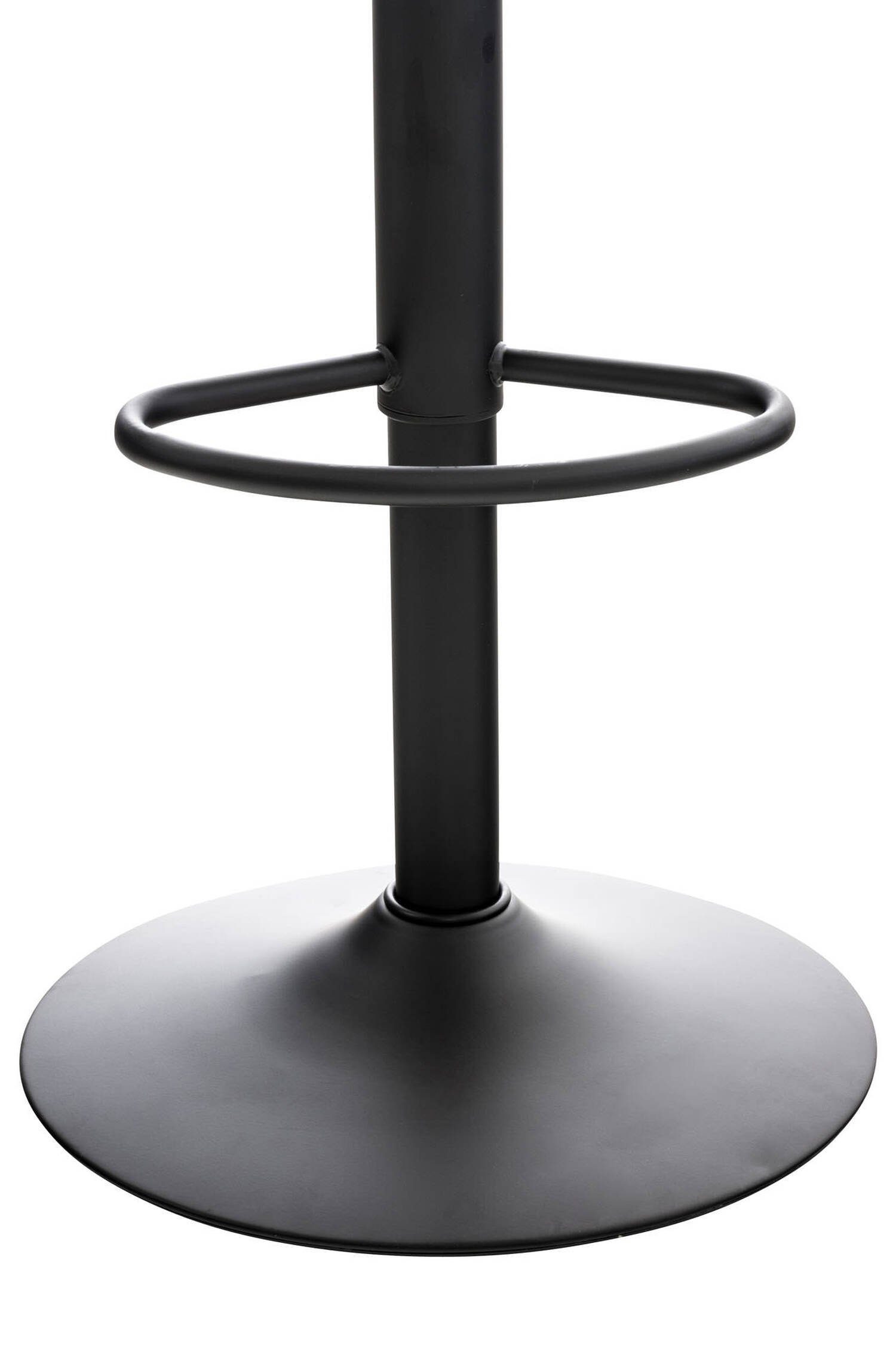Sitzfläche: Fußstütze Küche Kunststoff mit für Gestell Schwarz Hocker - & Rückenlehne - Almeria TPFLiving bequemer angenehmer und Barhocker (Barstuhl und drehbar), Metall höhenverstellbar schwarz Theke