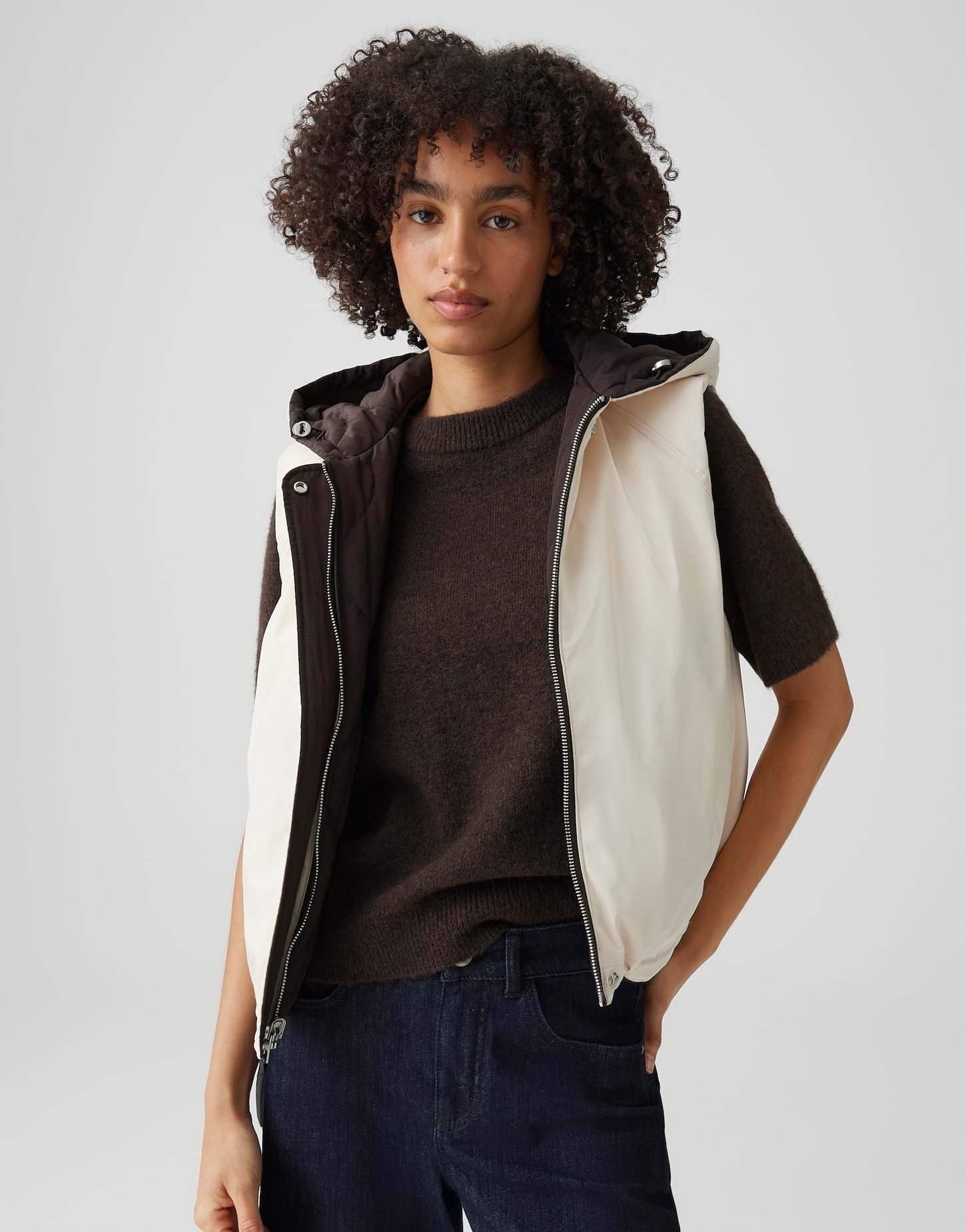 OPUS Steppweste 2-in-1 mit Steppung Regular Fit Regular Fit schräge Eingrifftaschen