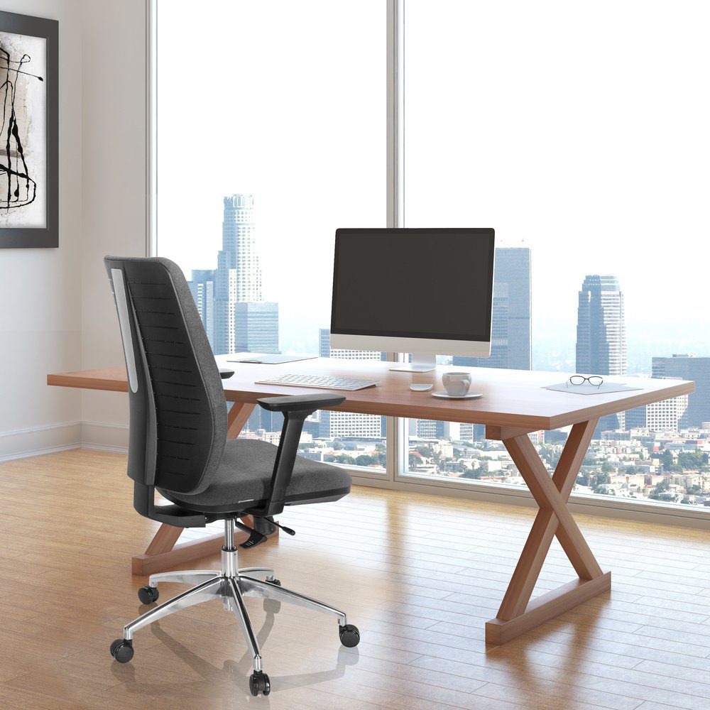 (1 Stoff OFFICE INTEGRIO Schreibtischstuhl ergonomisch Drehstuhl Bürostuhl Profi hjh I St),
