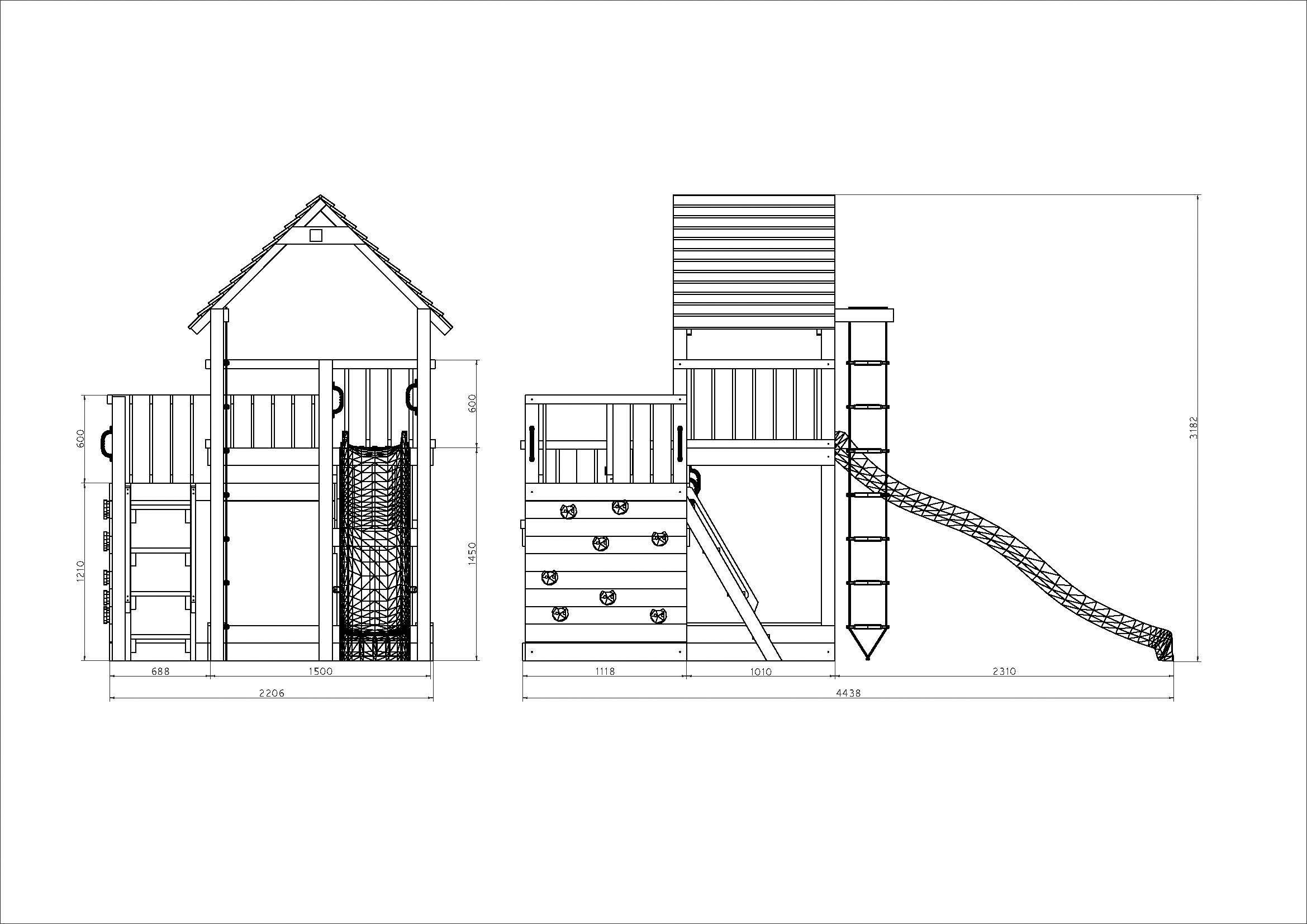 FUNGOO Spielturm BIG LEADER, mit Schaukel & Rutsche, FSC® - schützt Wald