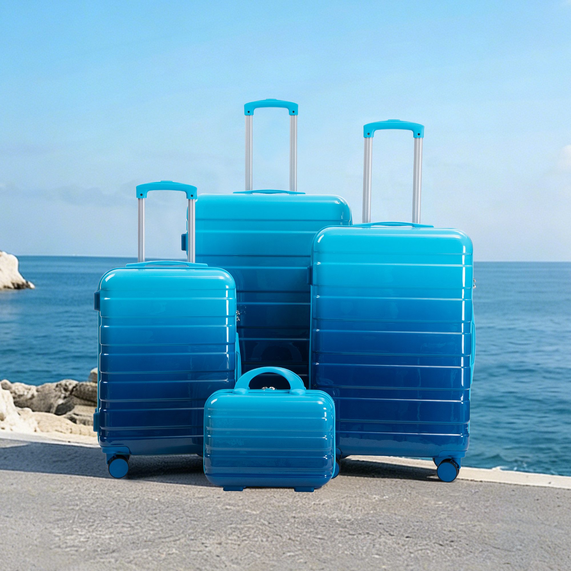 LVHOM Hartschalen-Trolley Handgepäck-Trolley & Koffer Set, 14"/20"/24"/28", günstig online kaufen