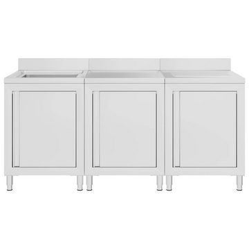 vidaXL Spülenschrank Gastro-Spülenunterschrank 180x60x96 cm Edelstahl (1-St)