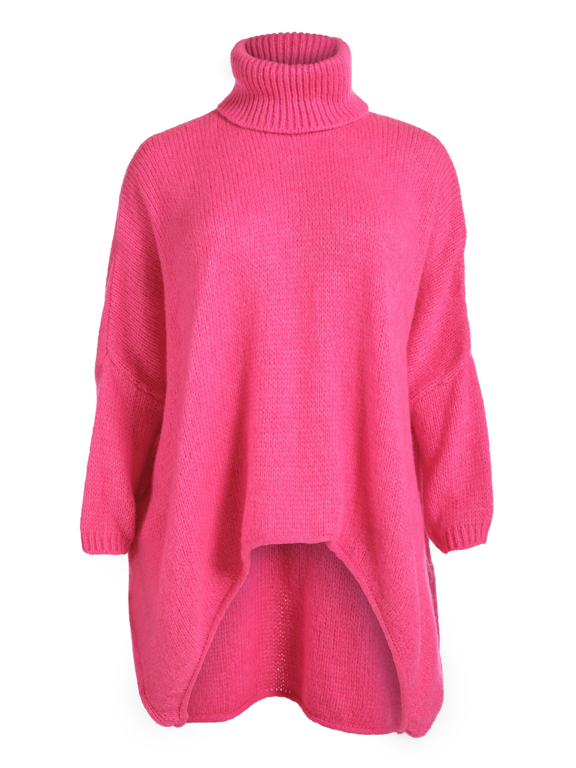 PEKIVESSA Strickpullover Extrem-Oversized Rollkragenpullover im Vokuhila-Schnitt