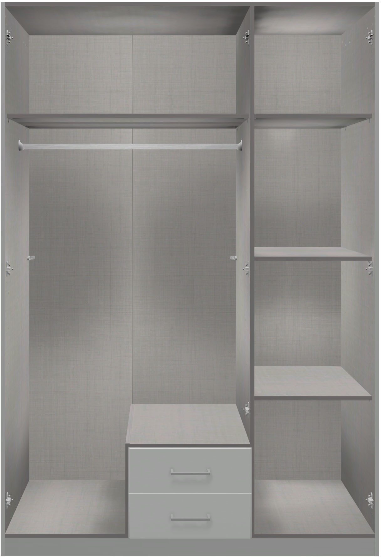 Wimex Kleiderschrank Marburg erhältlich in den Breiten 135cm & 180cm inkl. Spiegel und zwei Schubladen