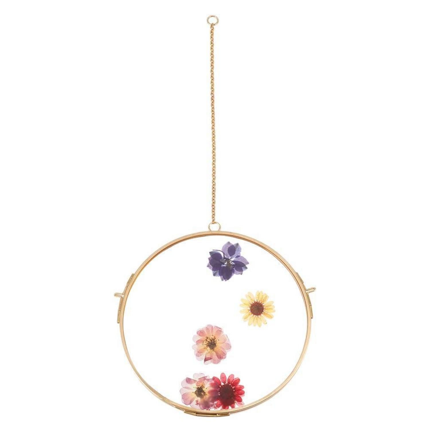 LuxusKollektion Bilderrahmen zum Basteln Glas Bilderrahmen rund Messing 15cm, (1 St)