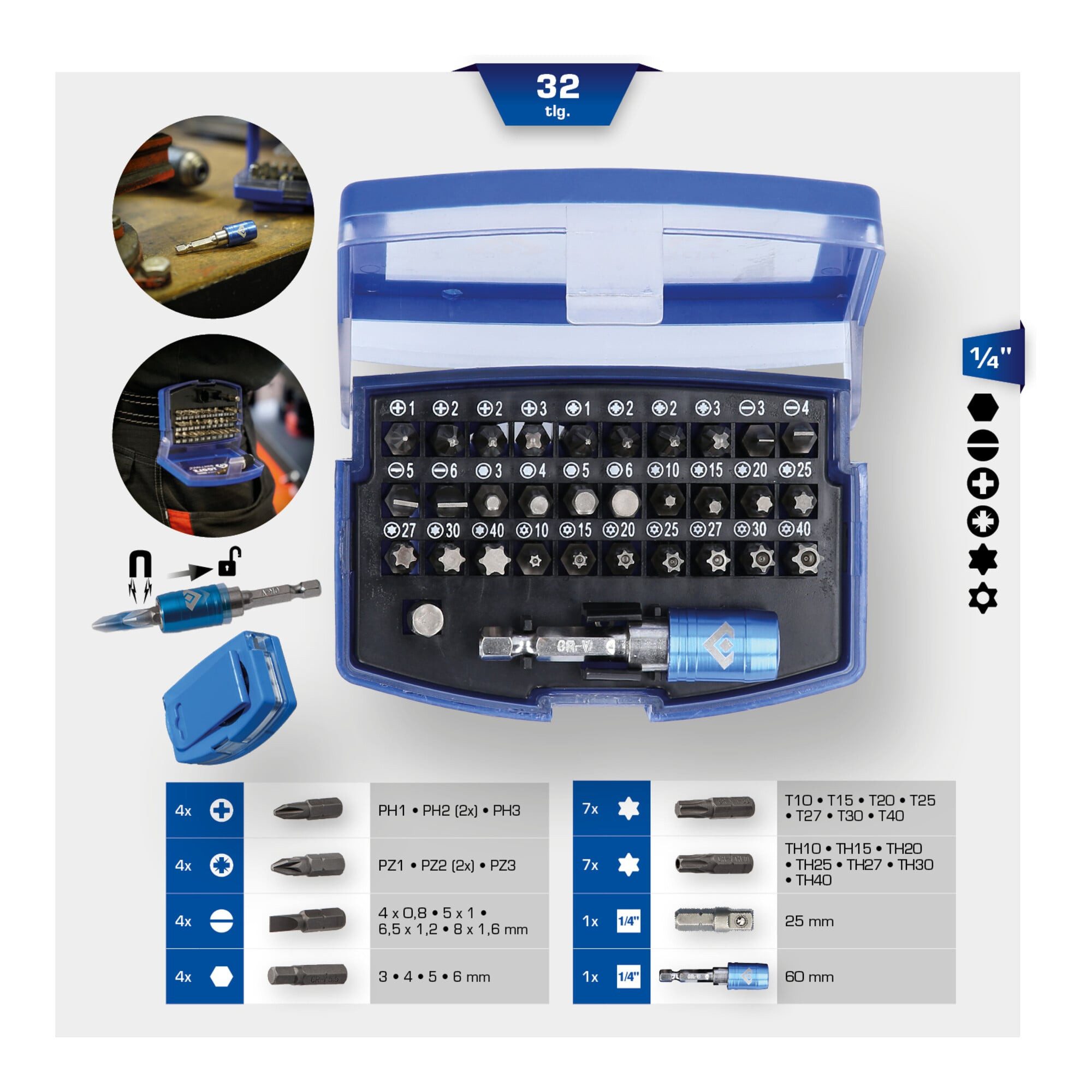 Brilliant Tools Bit-Set Brilliant Tools Bit-Satz, 32-tlg
