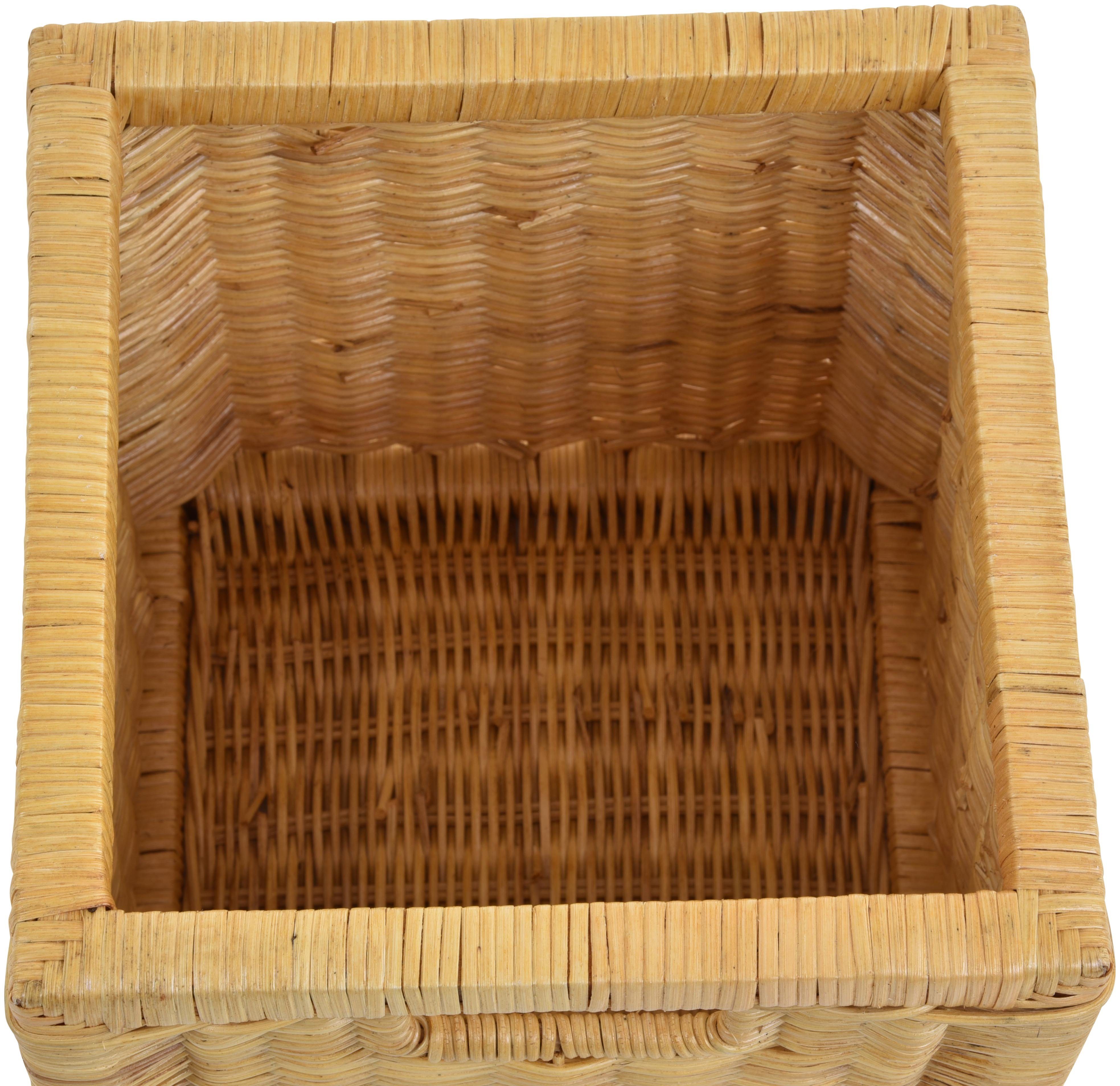 Krines Home Regalkorb Set/2 Regalkorb Aufbewahrungskorb geflochten Rattan (Quadratisch) (2-teiliges Set), Korbset Aufbewahrung Regal Schrankkorb Korb, ca. 28 x 29 x 30 cm