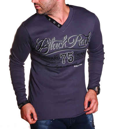 BLACKROCK 2-in-1-Langarmshirt Langarm Shirt Longsleeve Henleyshirt mit Farbdruck