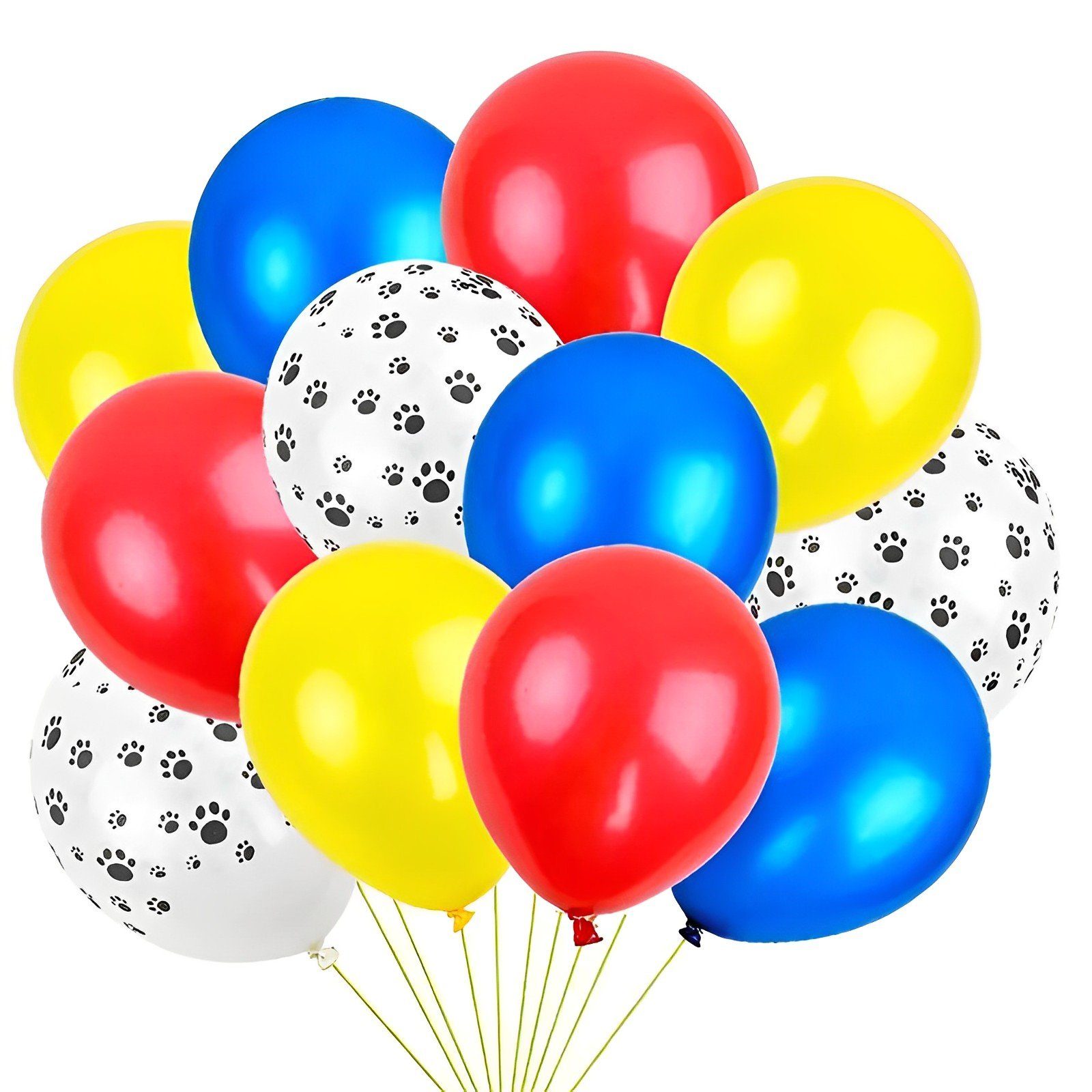 KOBOKO Pfotenabdruck Luftballons 30 Stück - Blaue Und Weiße Latex Ballons Für Tier-Partys